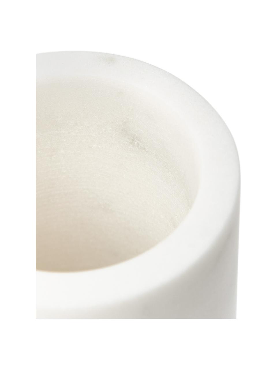 Tazza per spazzolino in marmo Simba, Marmo, Bianco marmorizzato, Ø 8 x Alt. 14 cm