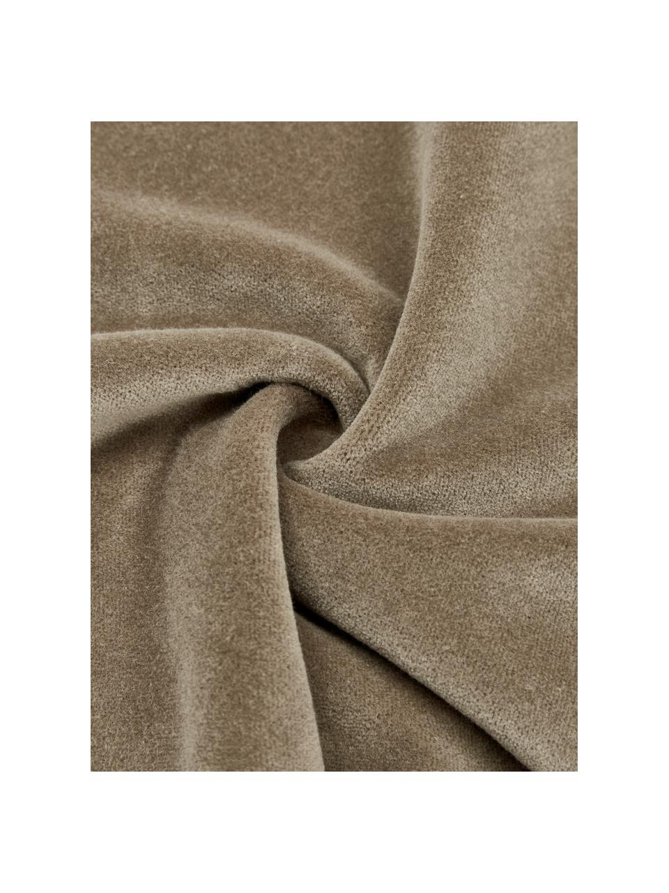 Samt-Kissen Pintuck in Braun mit erhabenem Strukturmuster, mit Inlett, Bezug: 55% Rayon, 45% Baumwolle, Webart: Samt, Taupe, 45 x 45 cm