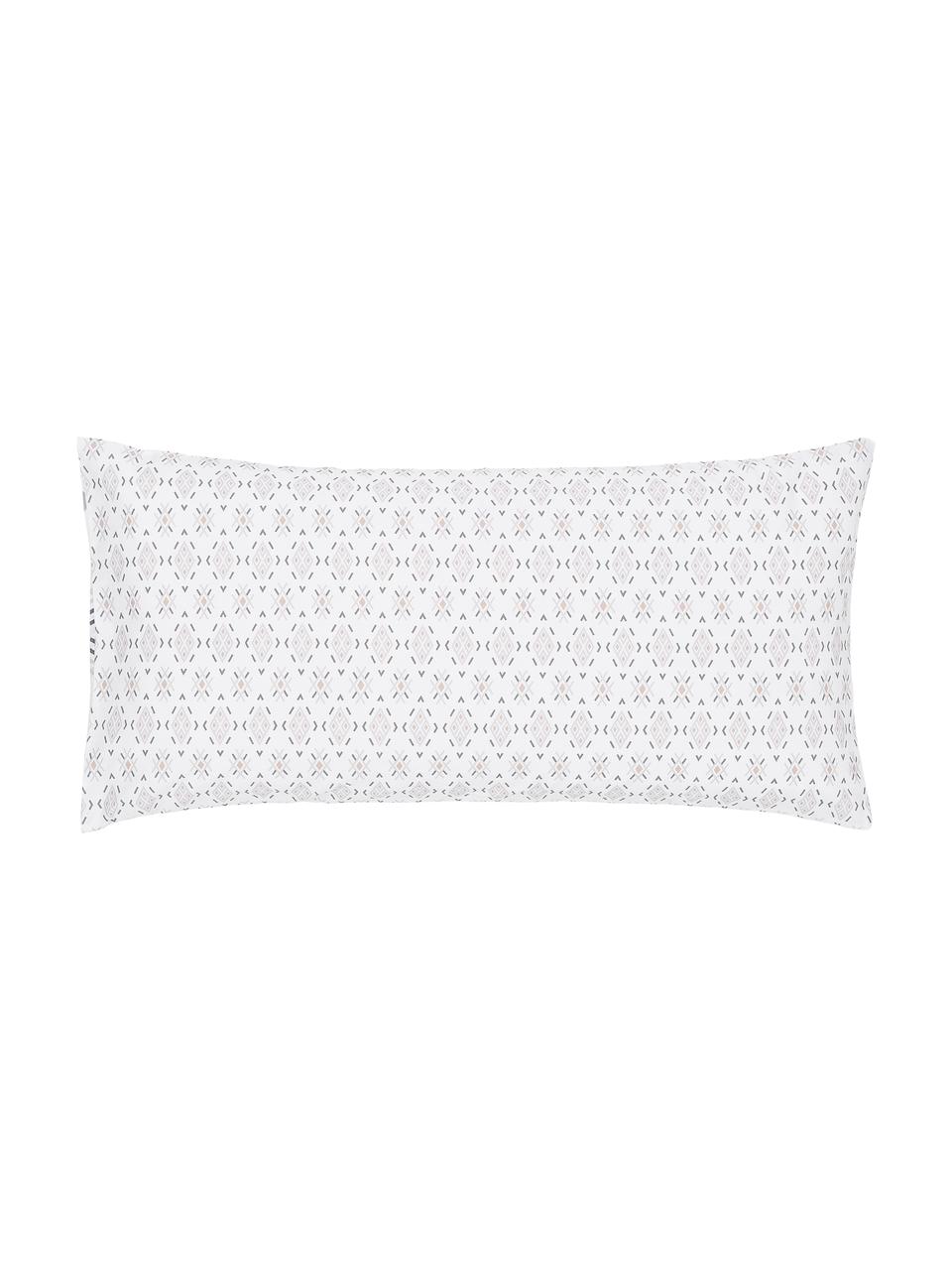 Dwustronna poszewka na poduszkę z bawełny w stylu boho Lawana, 2 szt., Biały, wielobarwny, S 40 x D 80 cm
