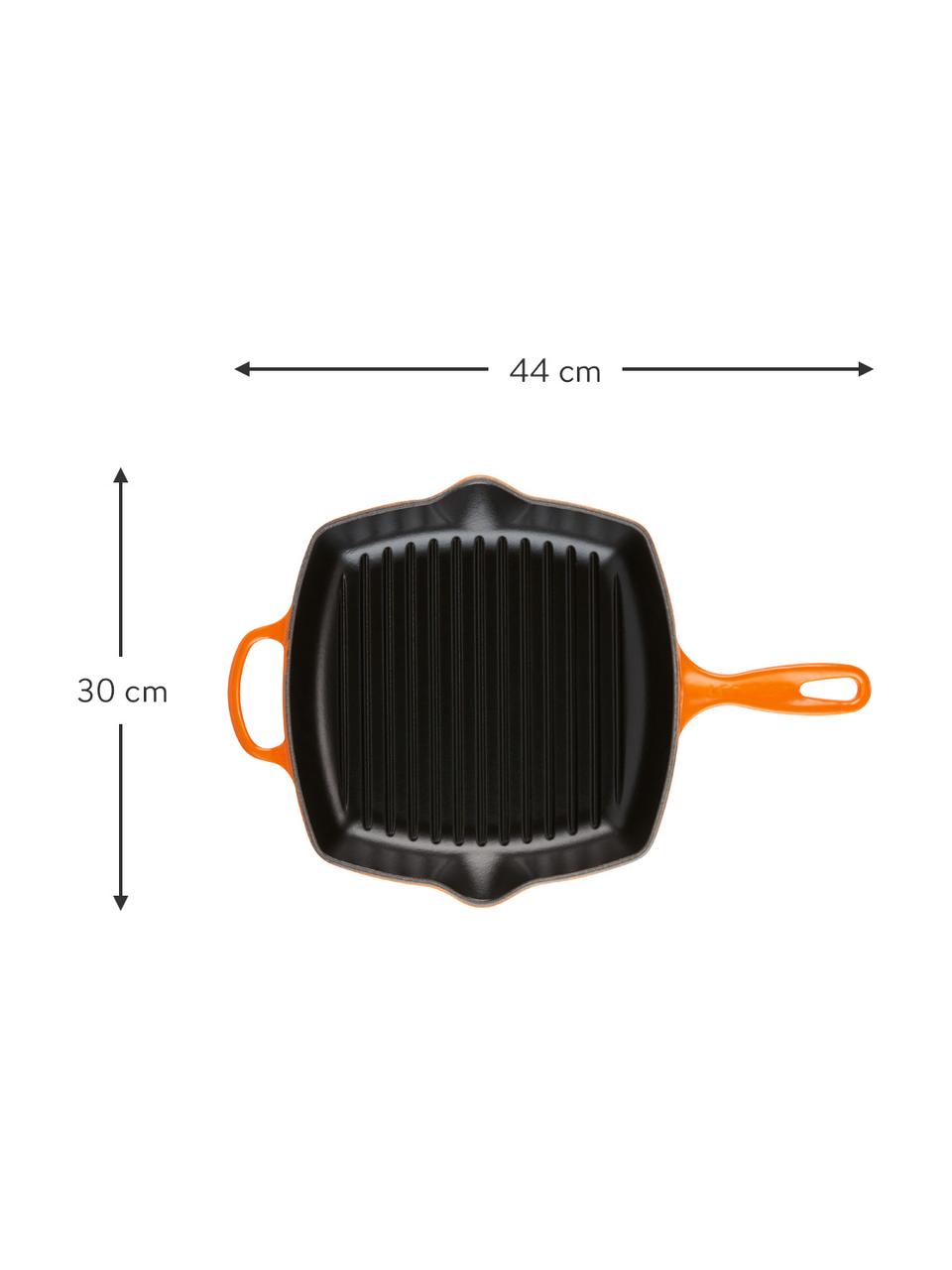 Patelnia grillowa Signature Collection, Żelazo emaliowane, Pomarańczowy, czerwony, S 44 x W 5 cm