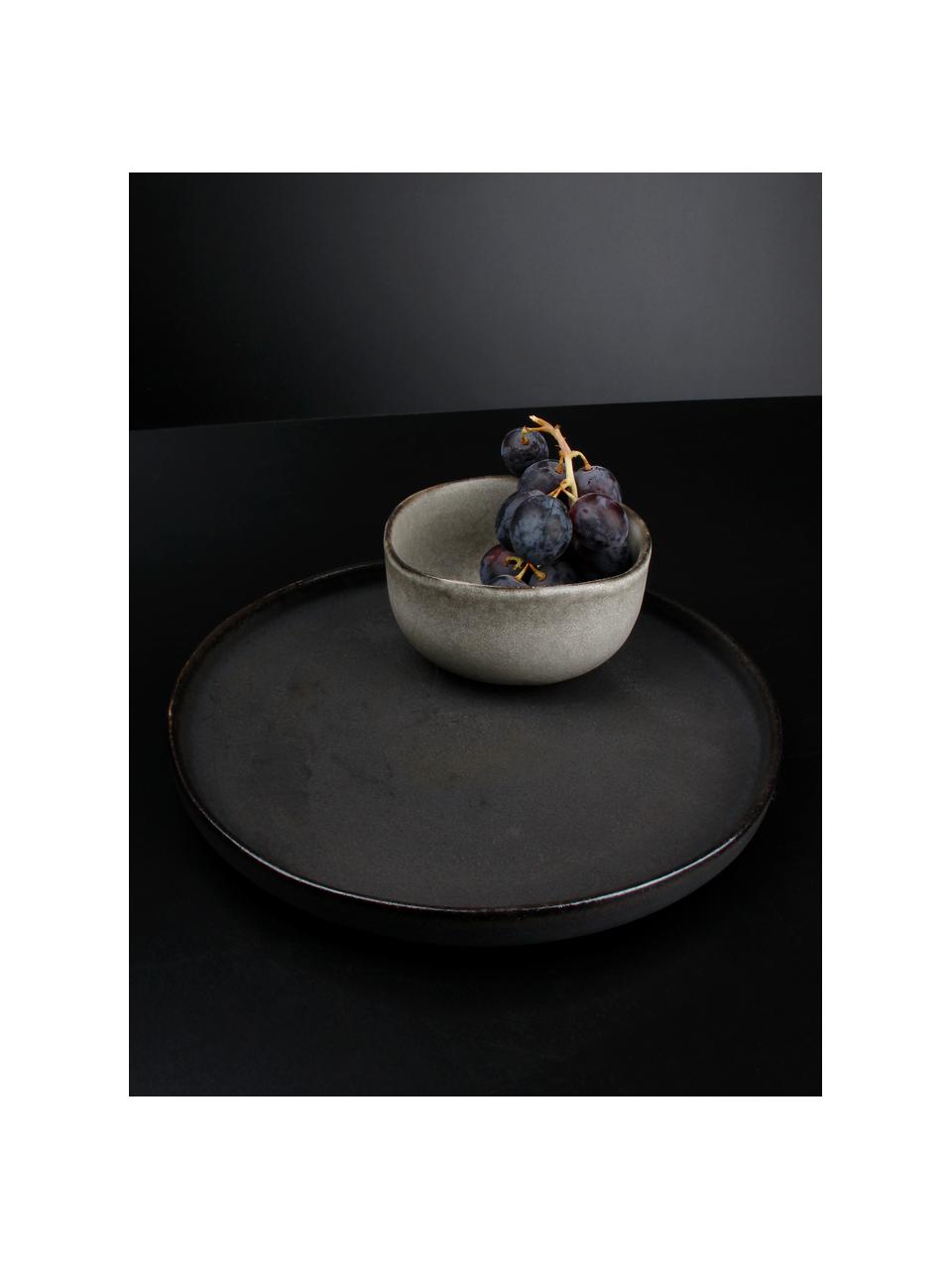 Assiette à dessert noire Studio Urban, 4 pièces, Grès cérame, Noir, Ø 22 cm