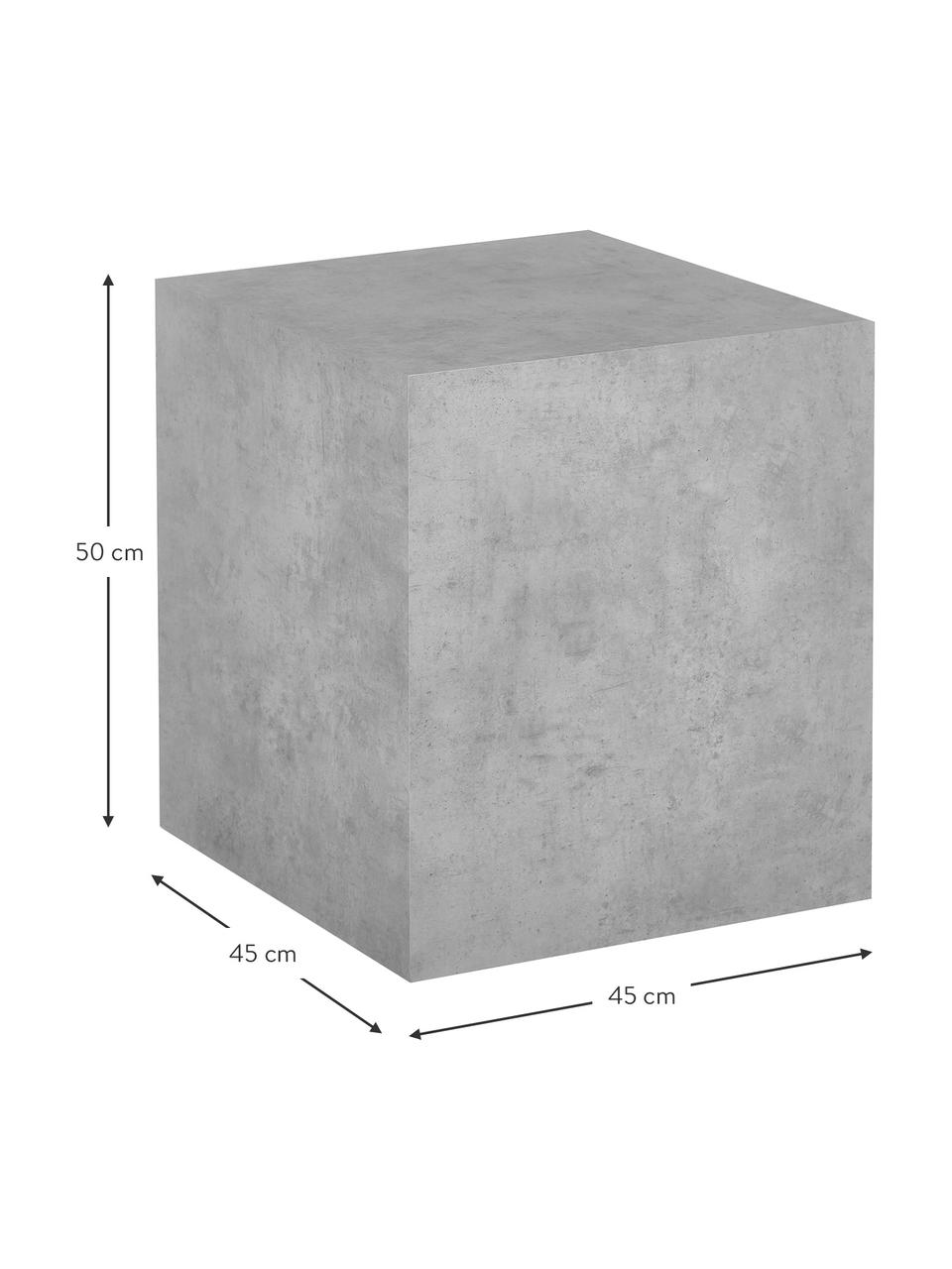 Bijzettafel Lesley in betonlook, MDF bekleed met melaminefolie, Grijs, betonlook, mat, B 45 x H 50 cm