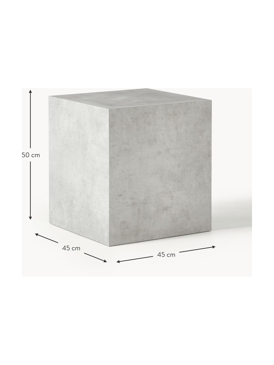 Mesa auxiliar en look mármol Lesley, Tablero de fibras de densidad media (MDF) recubierto en melanina, Aspecto mármol blanco brillante, An 45 x Al 50 cm