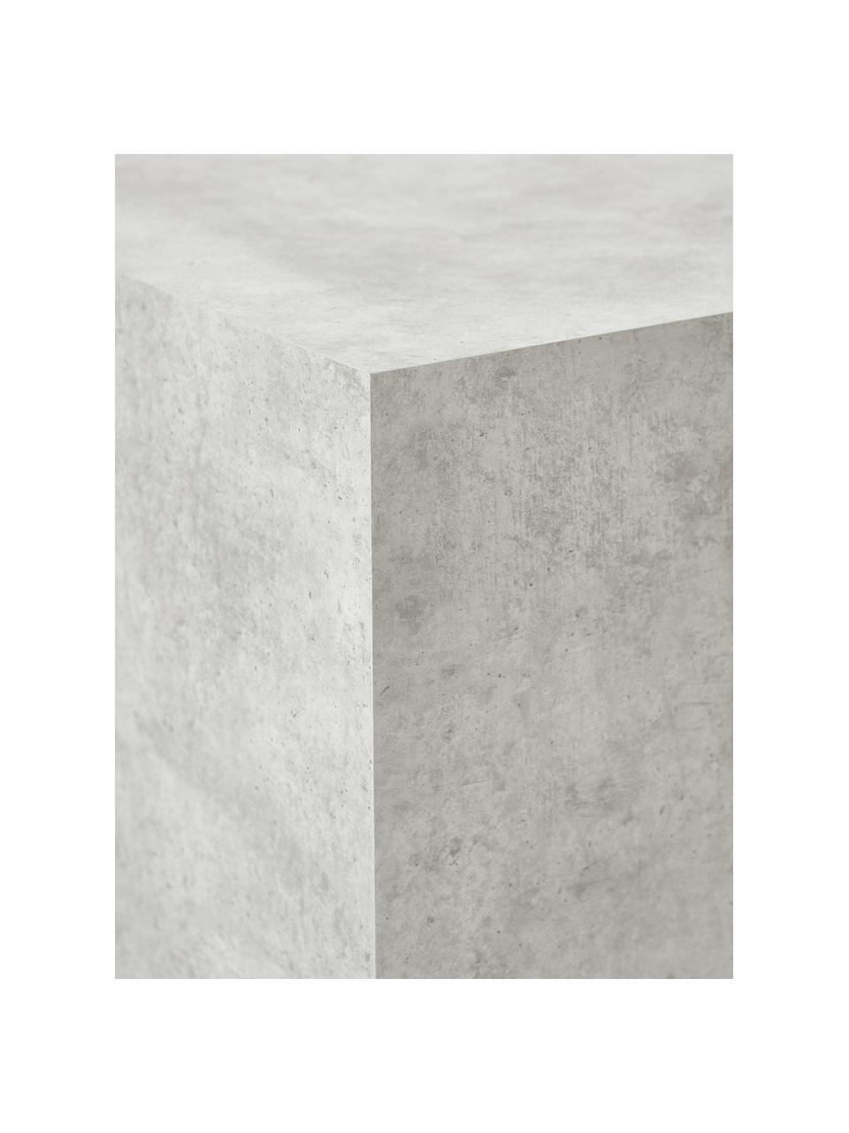 Mesa auxiliar en look mármol Lesley, Tablero de fibras de densidad media (MDF) recubierto en melanina, Aspecto mármol blanco brillante, An 45 x Al 50 cm
