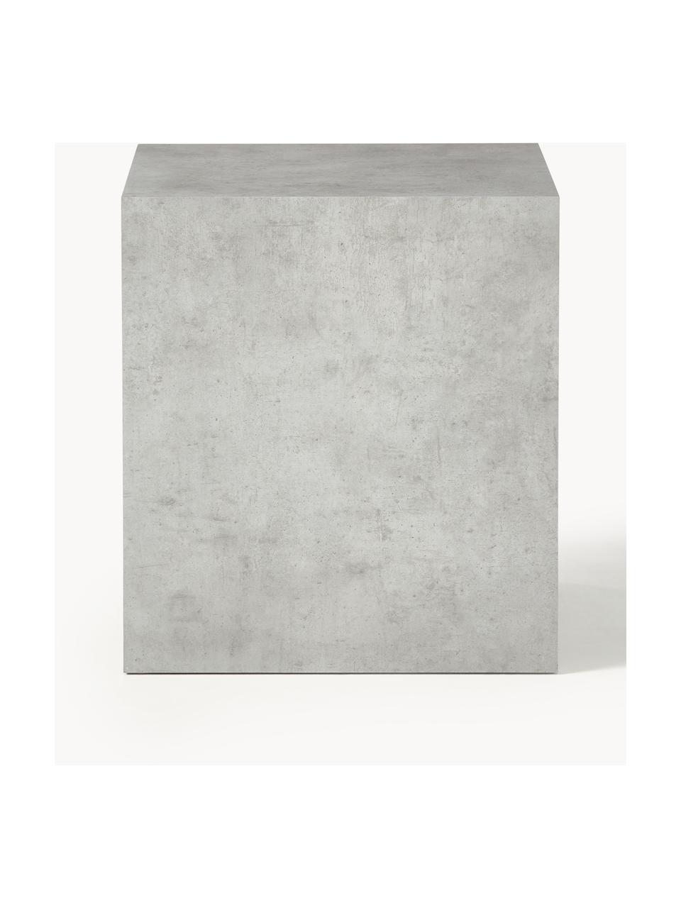 Stolik pomocniczy o wyglądzie betonu Lesley, Płyta pilśniowa średniej gęstości (MDF) pokryta folią melaminową, Biały o wyglądzie marmuru, matowy, S 45 x W 50 cm
