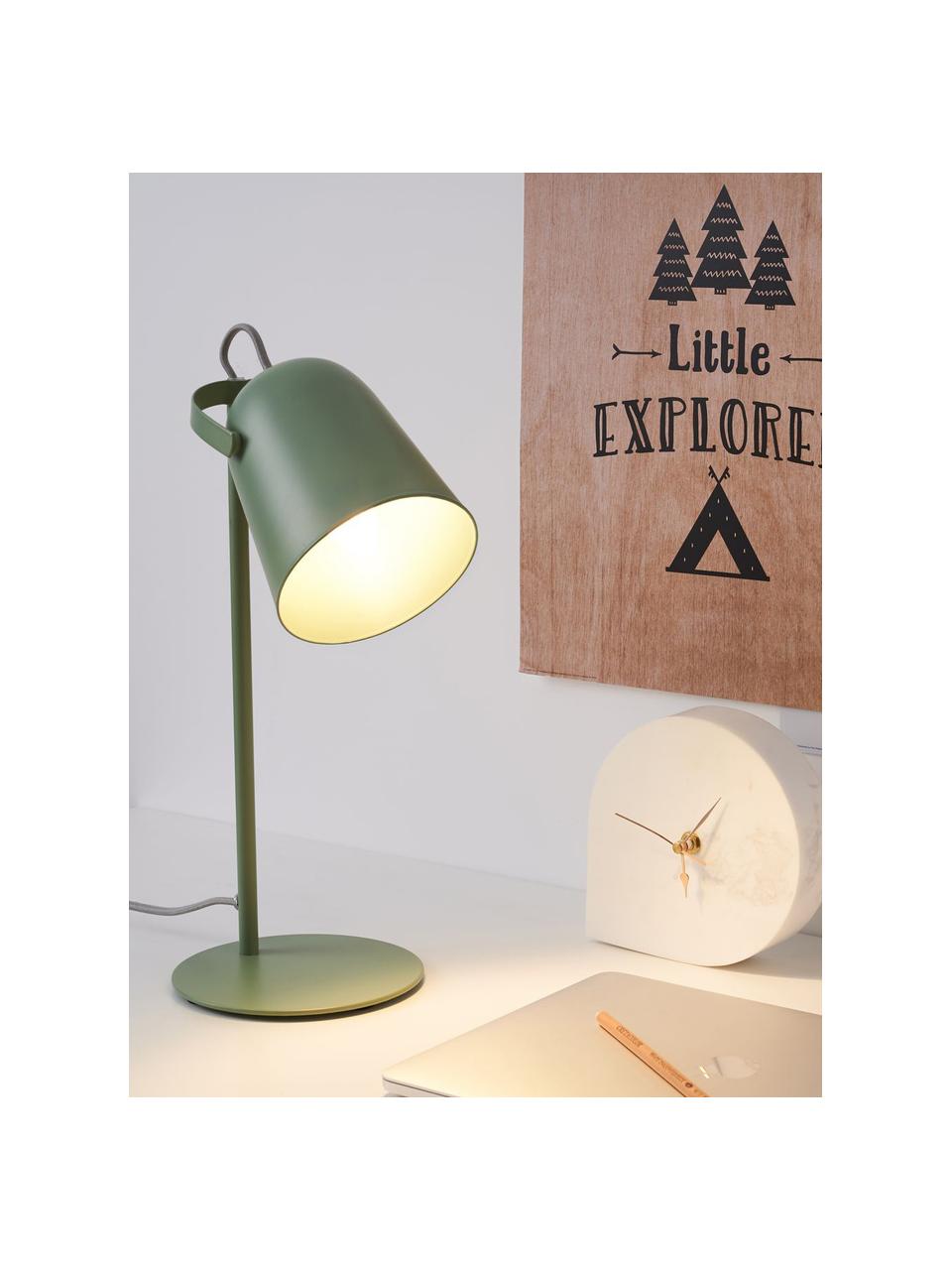 Retro bureaulamp True Pistachio, Lampenkap: gecoat metaal, Lampvoet: gecoat metaal, Groen, Ø 15 x H 40 cm