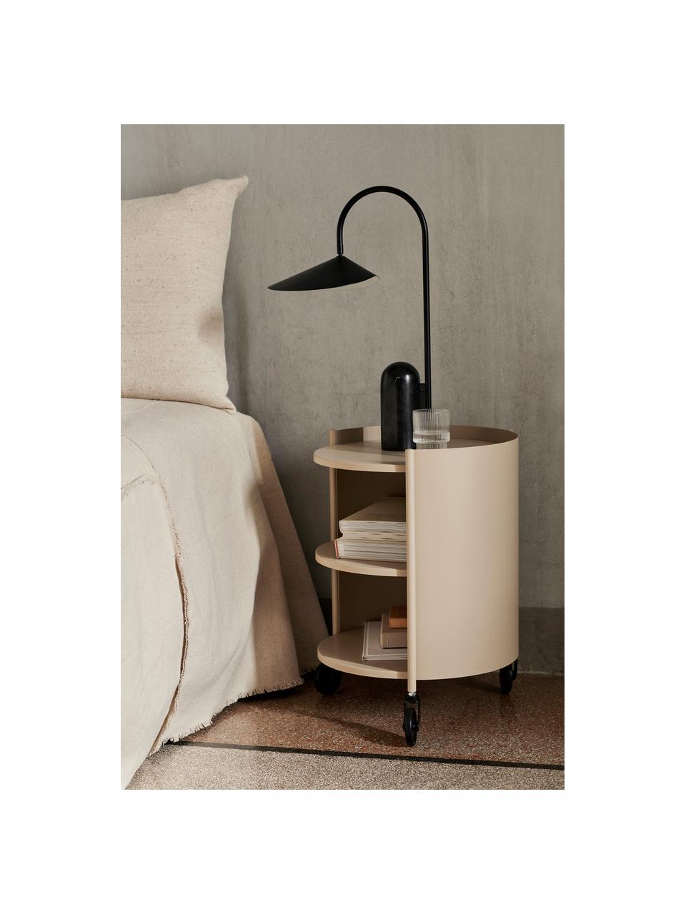 Lampada da tavolo grande con base in marmo Arum, orientabile, Paralume: alluminio verniciato a po, Struttura: ferro verniciato a polver, Piede: marmo, Nero marmorizzato, Larg. 34 x Alt. 50 cm