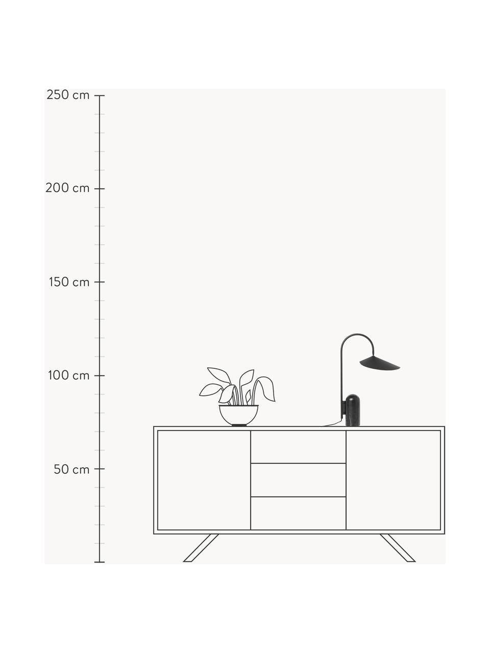 Große Tischlampe Arum mit Marmorfuß, verstellbar, Lampenschirm: Aluminium, pulverbeschich, Gestell: Eisen, pulverbeschichtet, Fuß: Marmor, Schwarz, marmoriert, B 34 x H 50 cm