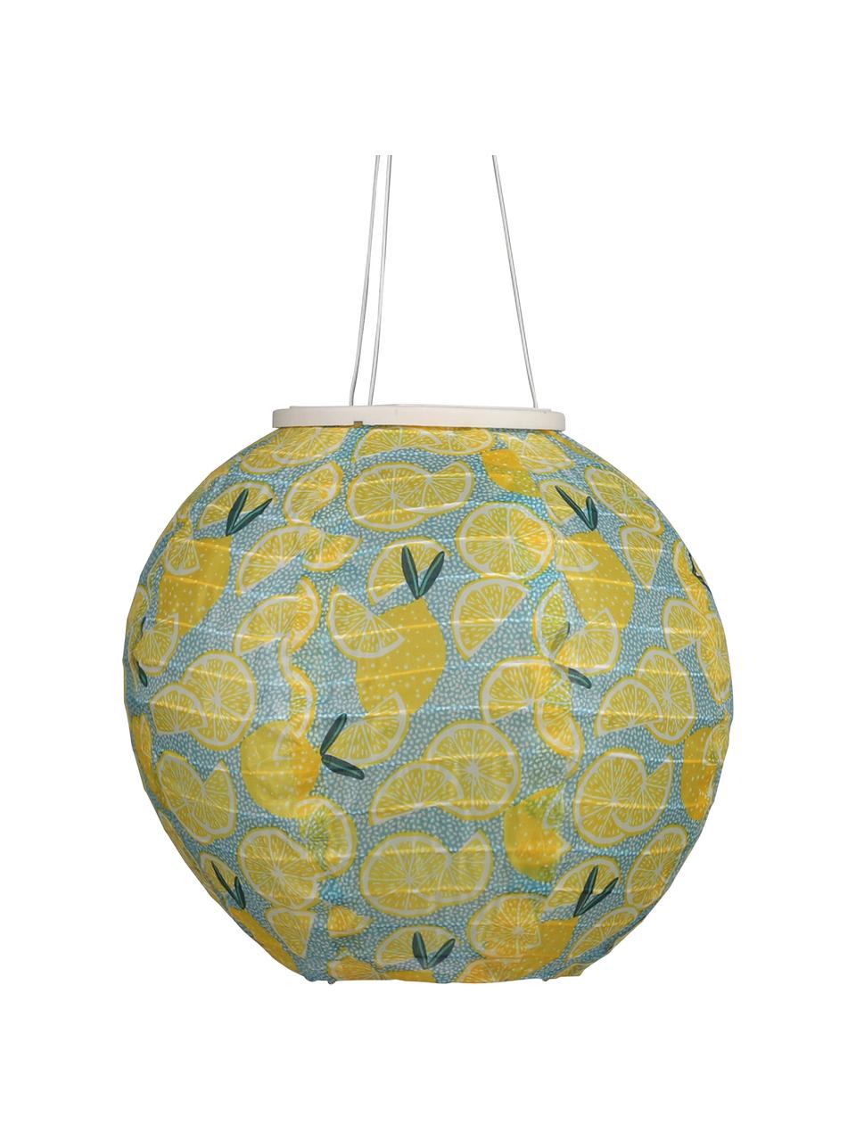 Farolillo solar Citrus, Pantalla: algodón, Amarillo, azul, verde, Ø 25 x Al 25 cm