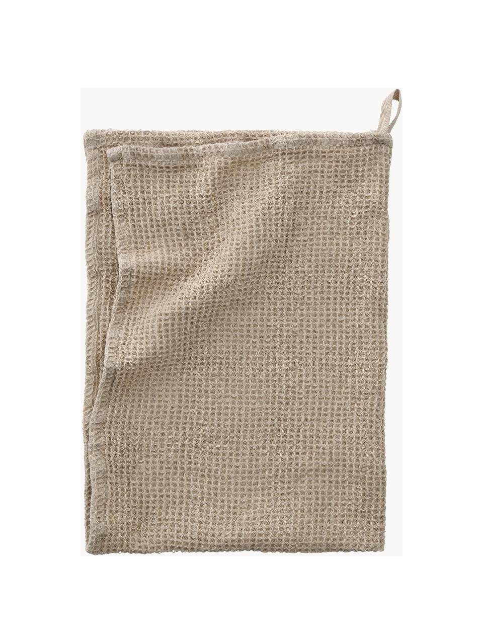 Waffelpiqué-Geschirrtuch Mona aus Baumwolle, 2 Stück, 100 % Baumwolle, Beige, B 50 x L 70 cm