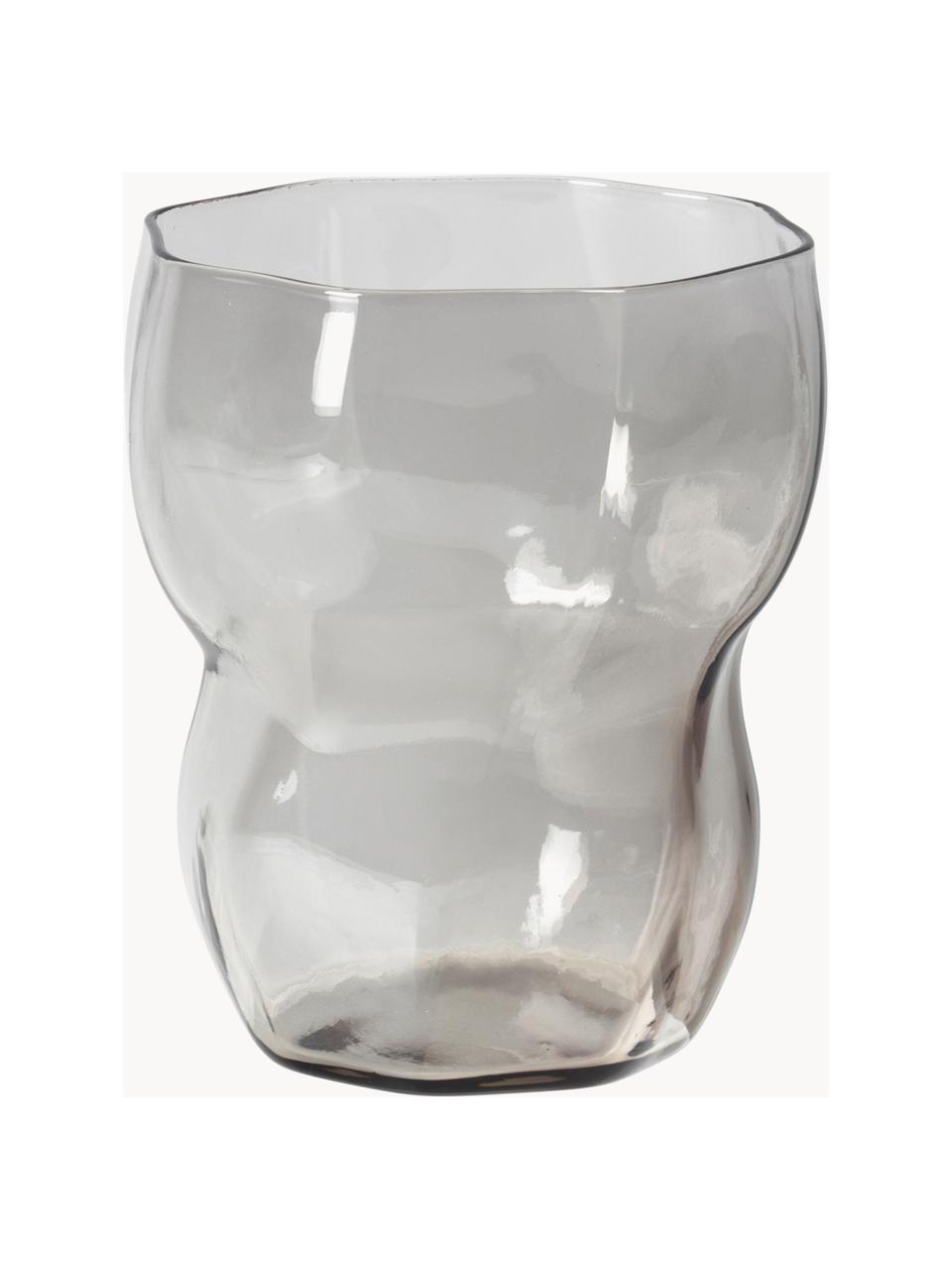 Mundgeblasene Wassergläser Limfjord, 4 Stück, Glas, mundgeblasen, Grau, transparent, Ø 9 x H 11 cm, 350 ml