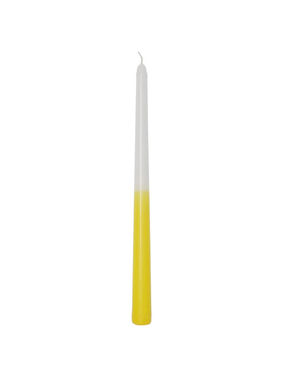 Chandelle jaune/blanc Dubli, 4 pièces, Cire, Jaune, blanc, Ø 2 x haut. 31 cm