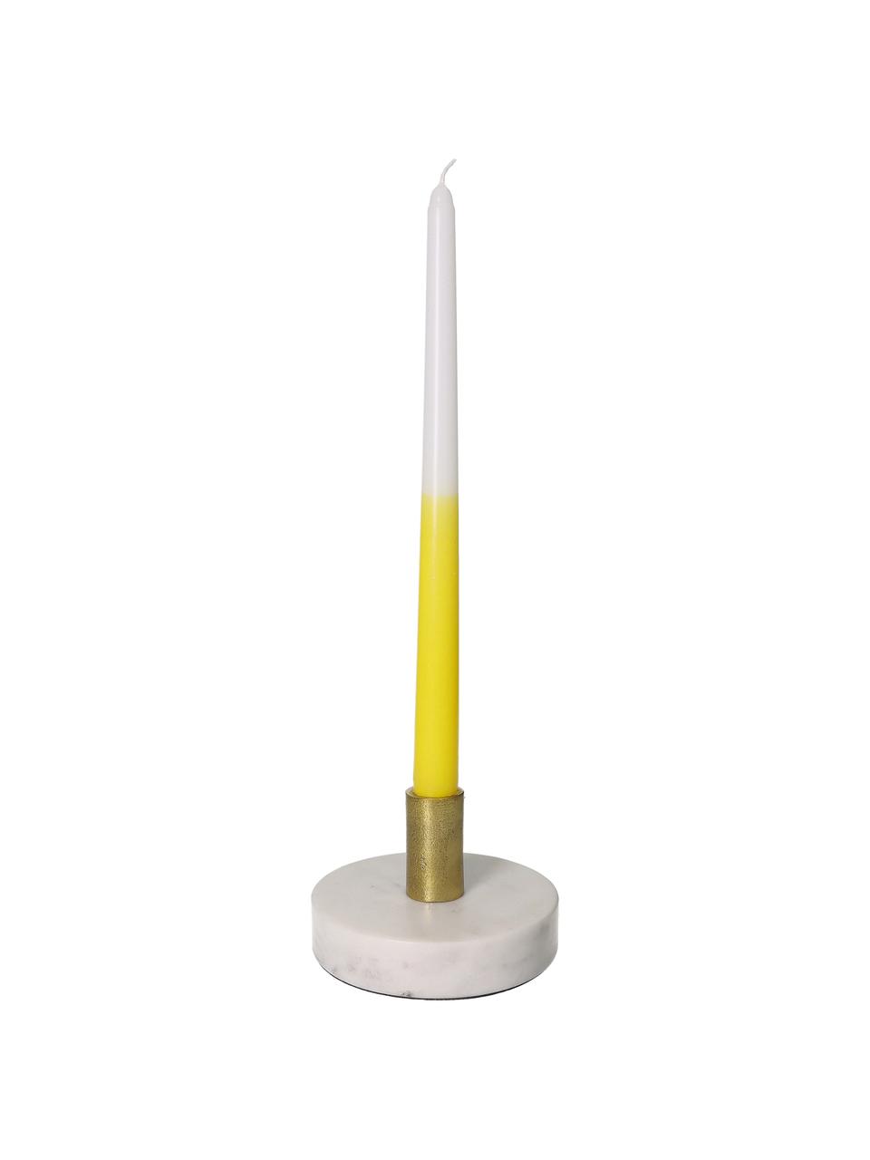 Candela bastone color giallo/bianco Dubli 4 pz, Cera, Giallo, bianco, Ø 2 x Alt. 31 cm