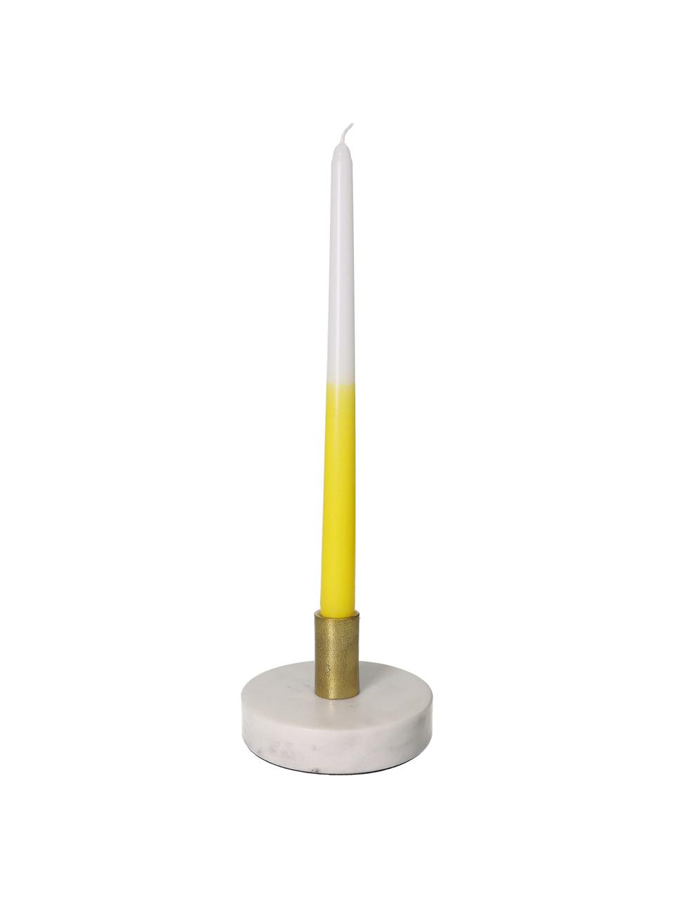 Chandelle jaune/blanc Dubli, 4 pièces, Cire, Jaune, blanc, Ø 2 x haut. 31 cm