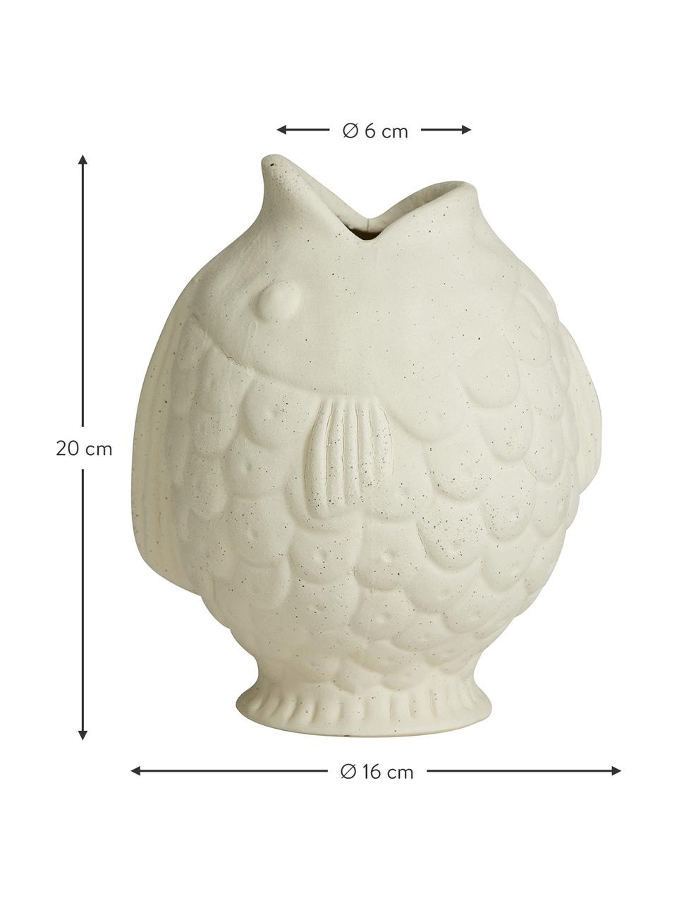 Design-Vase Ducie in Weiß, Steingut, Weiß, Ø 16 x H 20 cm