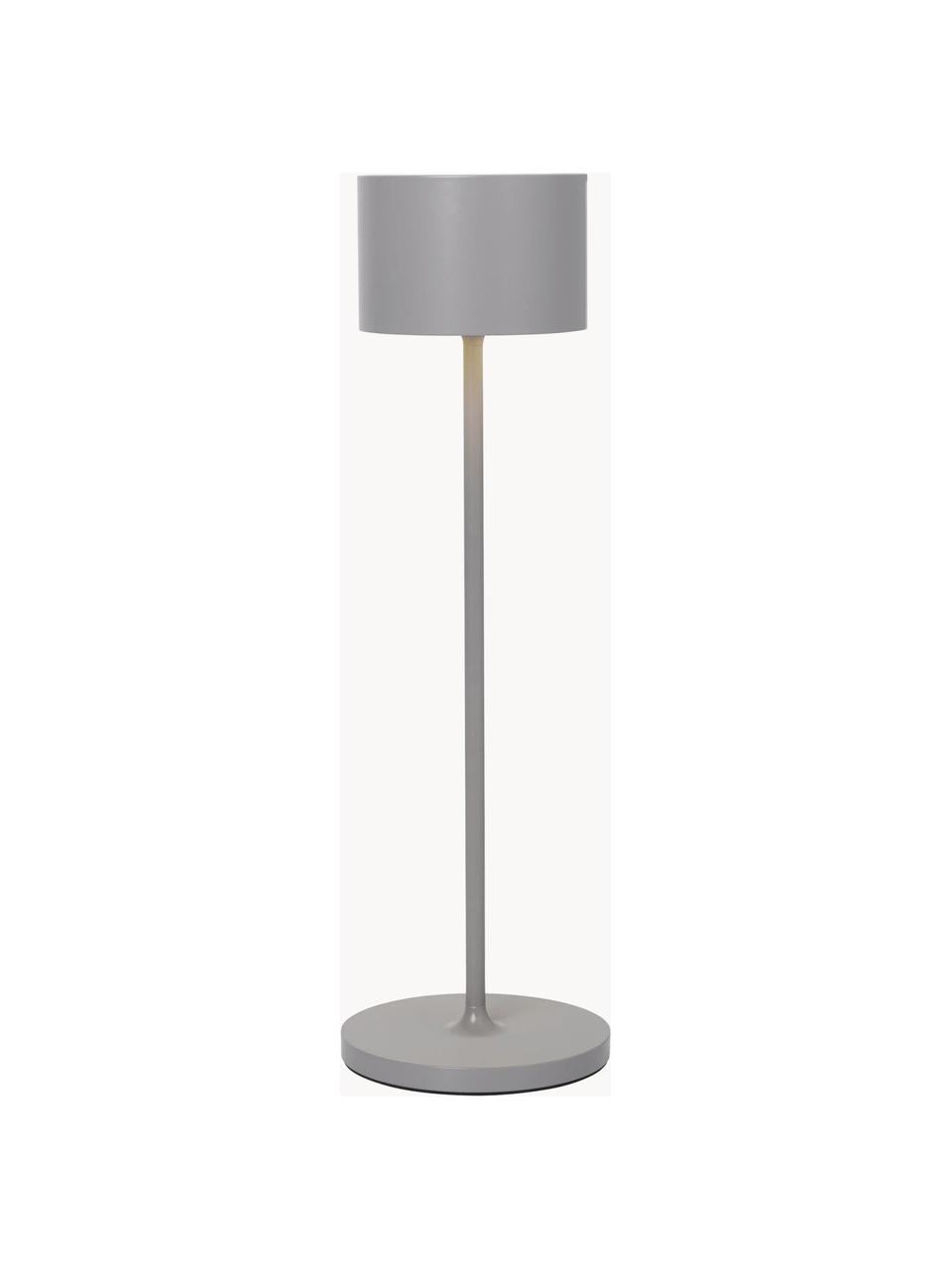 Mobiele LED outdoor tafellamp Farol, dimbaar, Lamp: gepoedercoat aluminium, Grijs, Ø 11 x H 34 cm