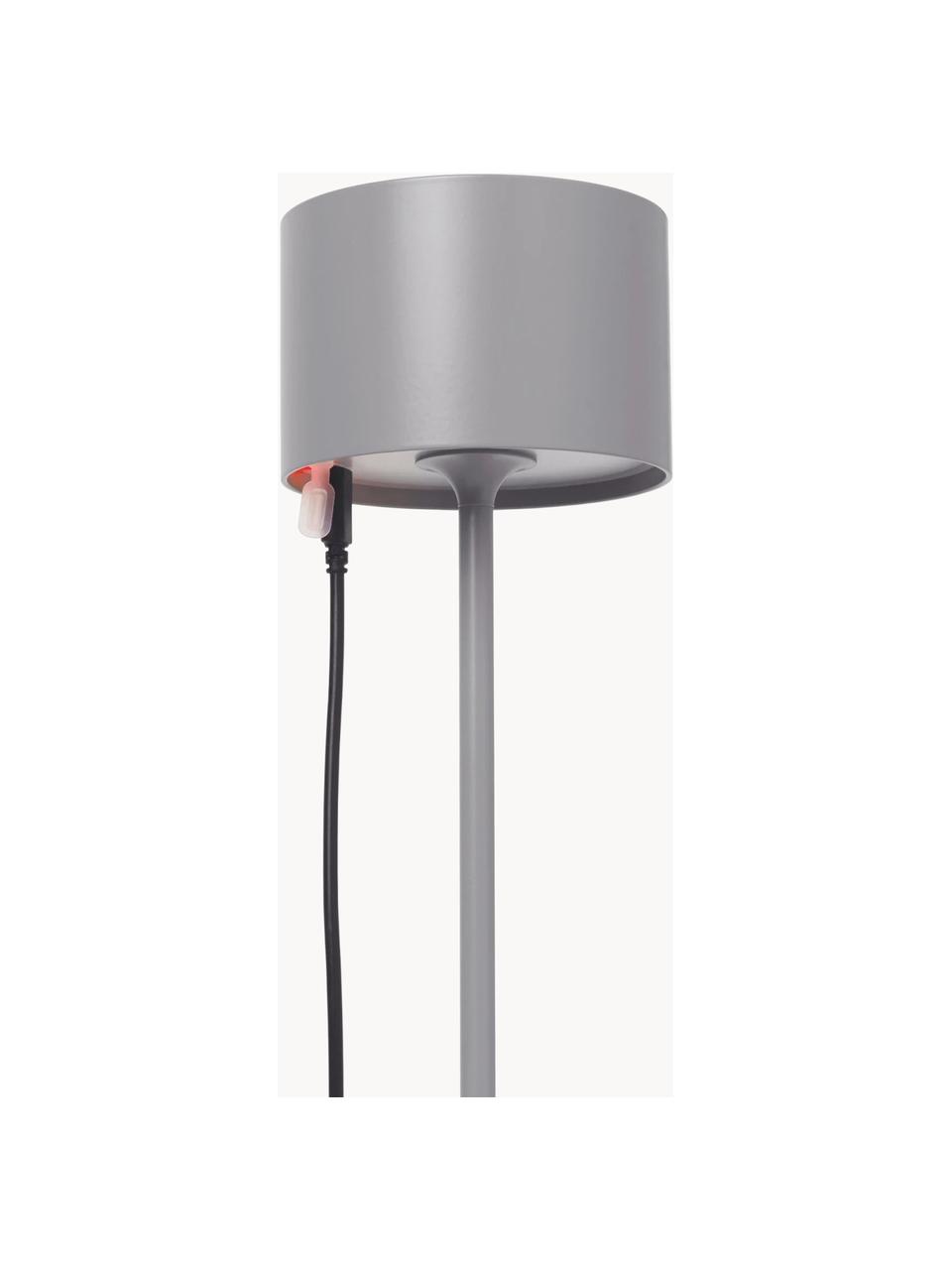 Mobile LED-Outdoor-Tischlampe Farol, dimmbar, Grau, Ø 11 x H 34 cm