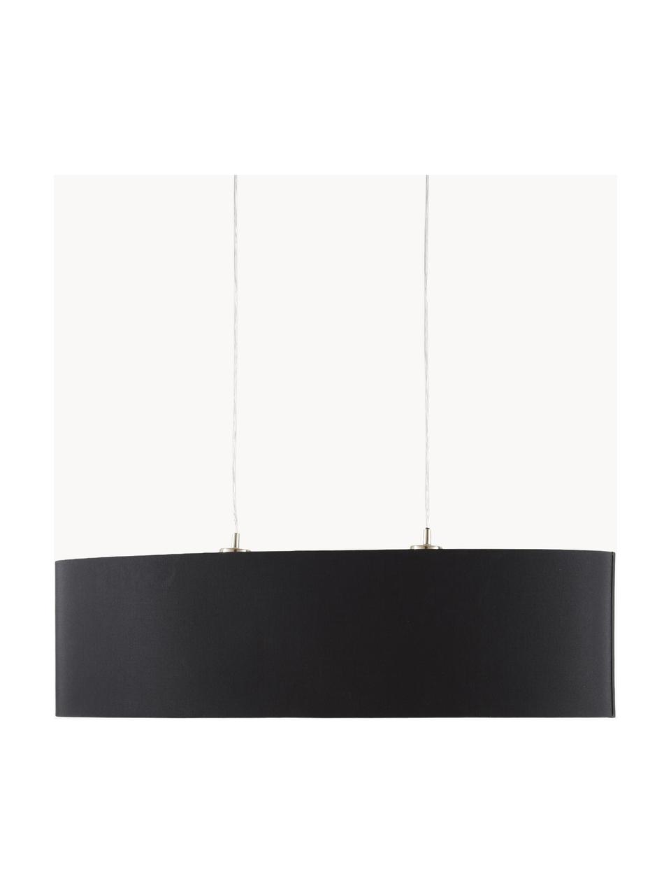 Lampada a sospensione ovale Jamie, Baldacchino: metallo nichelato, Nero, dorato, Larg. 78 x Alt. 22 cm