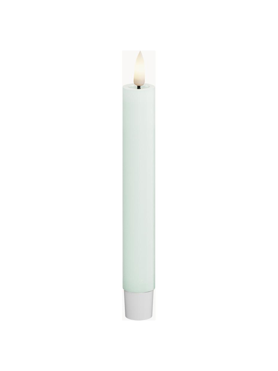 Ręcznie wykonana świeca stołowa LED Real Flame, W 15 cm, 2 szt., Tworzywo sztuczne, wosk z powłoką żywiczną, Szałwiowy zielony, W 15 cm