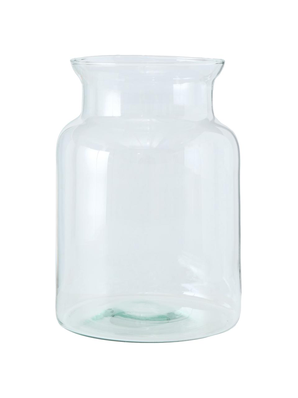 Handgefertigte Vase Eco aus recyceltem Glas, Recyceltes Glas, Transparent, Ø 19 x H 26 cm
