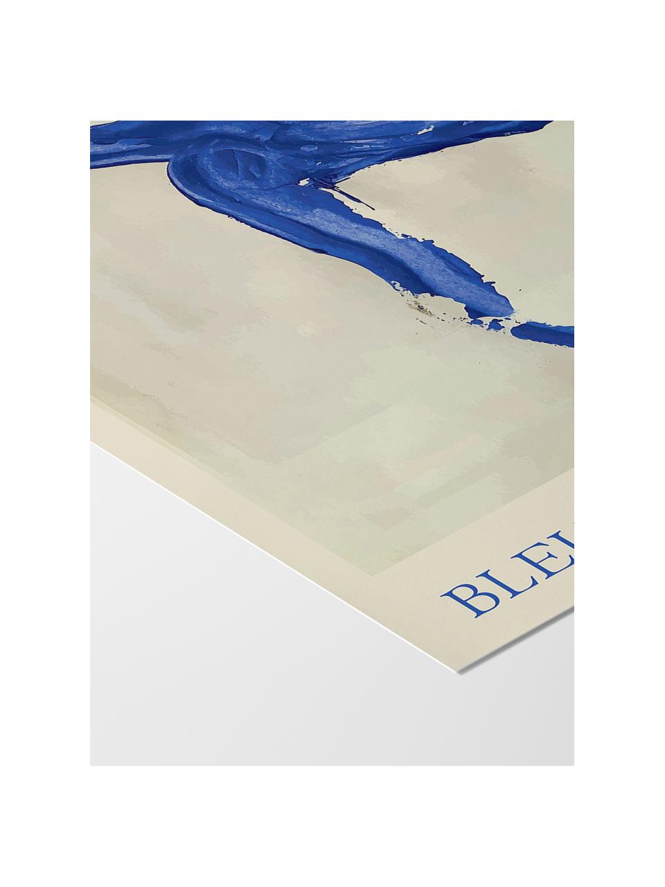 Plagát Bleu, Papier
Tento produkt je vyrobený z trvalo udržateľného dreva s certifikátom FSC®., Svetlobéžová, kráľovská modrá, Š 30 x V 40 cm