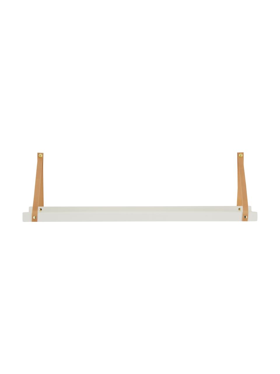 Étagère murale en métal blanc Shelfie, Blanc, brun