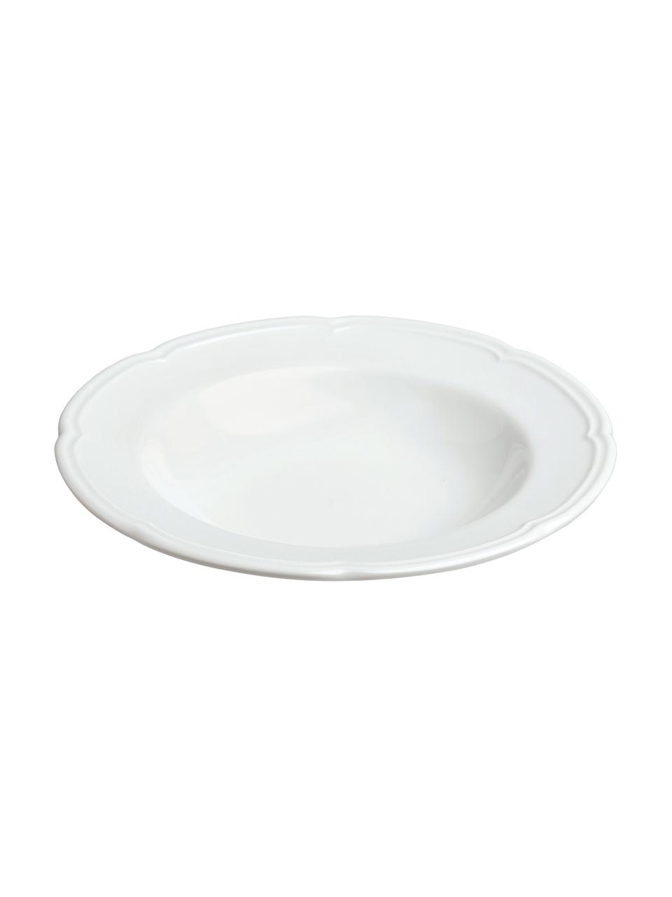 Assiette creuse porcelaine blanche Ouverture, 6 pièces