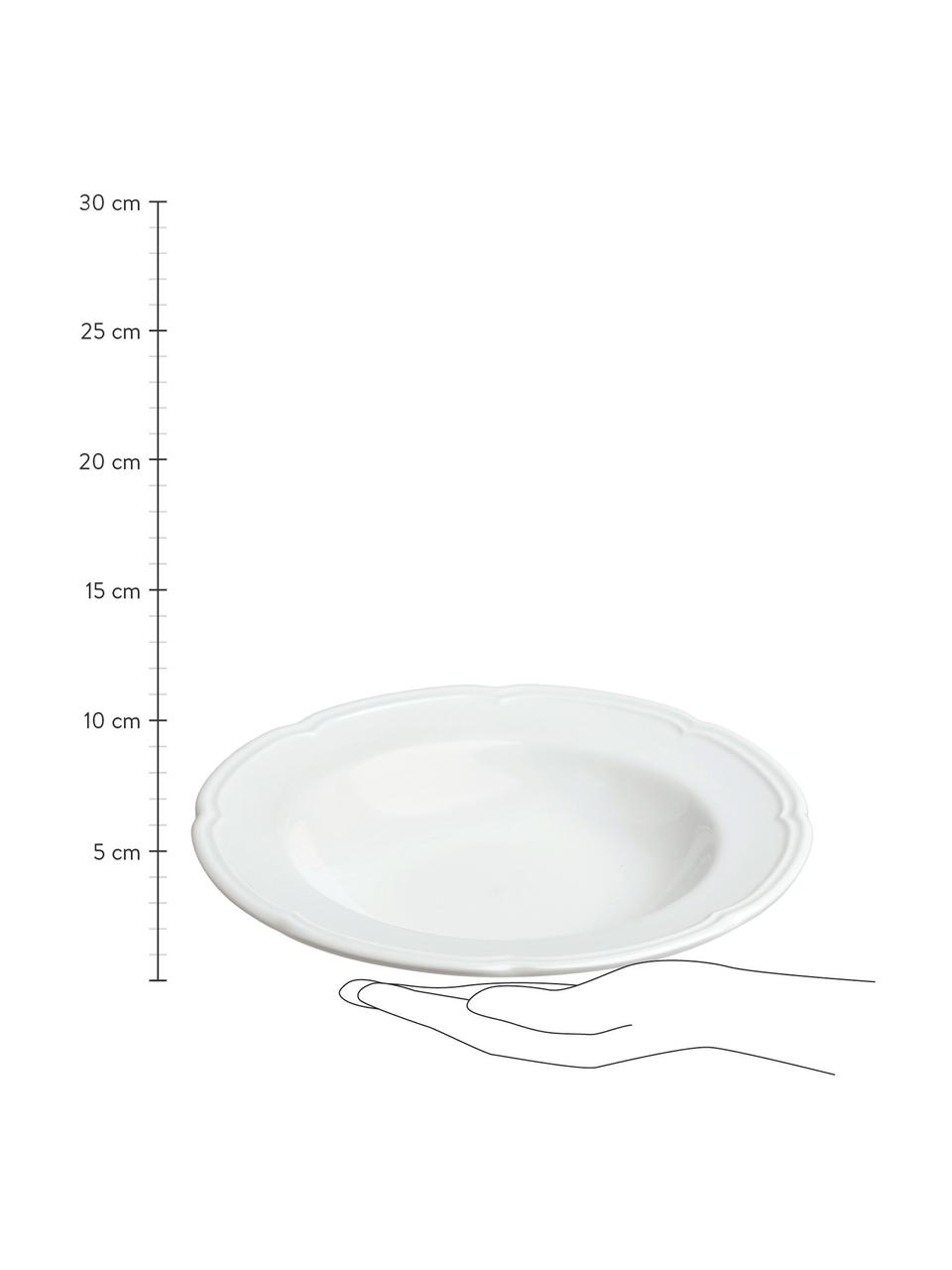 Assiette creuse porcelaine blanche Ouverture, 6 pièces, Porcelaine, Blanc, Ø 24 x haut. 4 cm