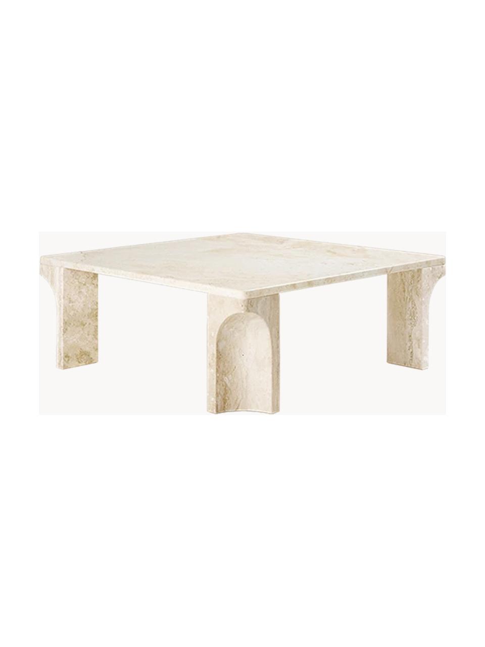 Travertinový konferenční stolek Doric, Š 80 cm, Travertin, Odstíny béžové, Š 80 cm, V 80 cm