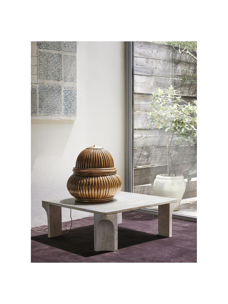 Travertinový konferenční stolek Doric, Š 80 cm, Travertin, Odstíny béžové, Š 80 cm, V 80 cm