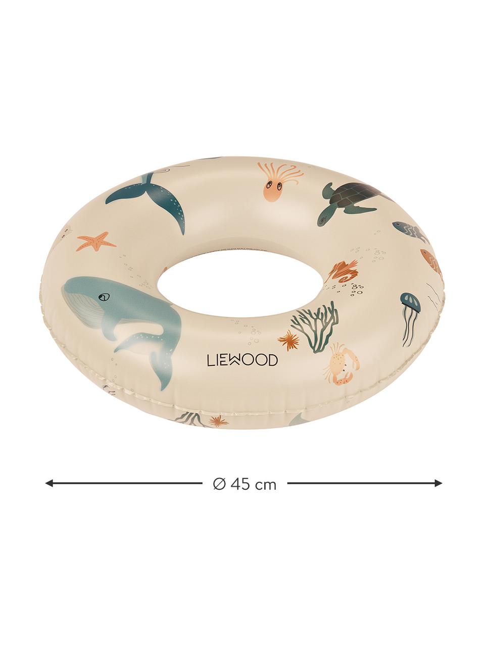 Flotador infantil Baloo, 100% plástico (PVC), Beige, multicolor (estampado de animales marinos), Ø 45 cm