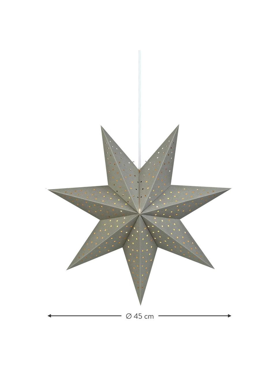 Vánoční hvězda se zástrčkou Morris, Ø 45 cm, Šedá, Ø 45 cm