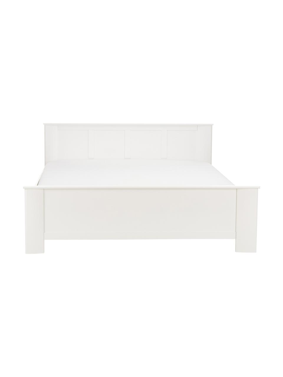 Letto in legno bianco Chalet, Truciolato sventato, Bianco, 160 x 200 cm