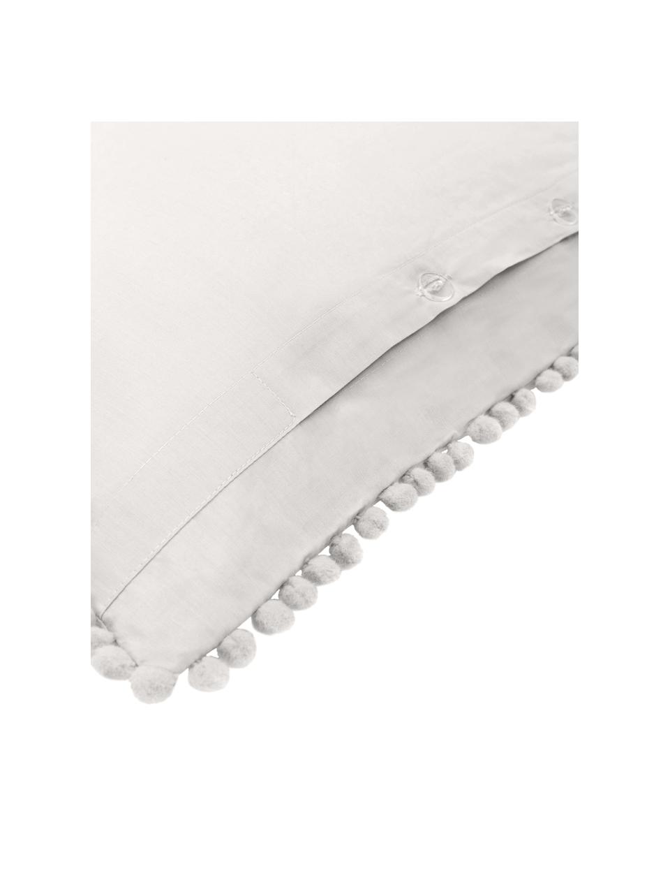 Taie d'oreiller percale de coton Bommy, 2 pièces, Gris, larg. 50 x long. 70 cm