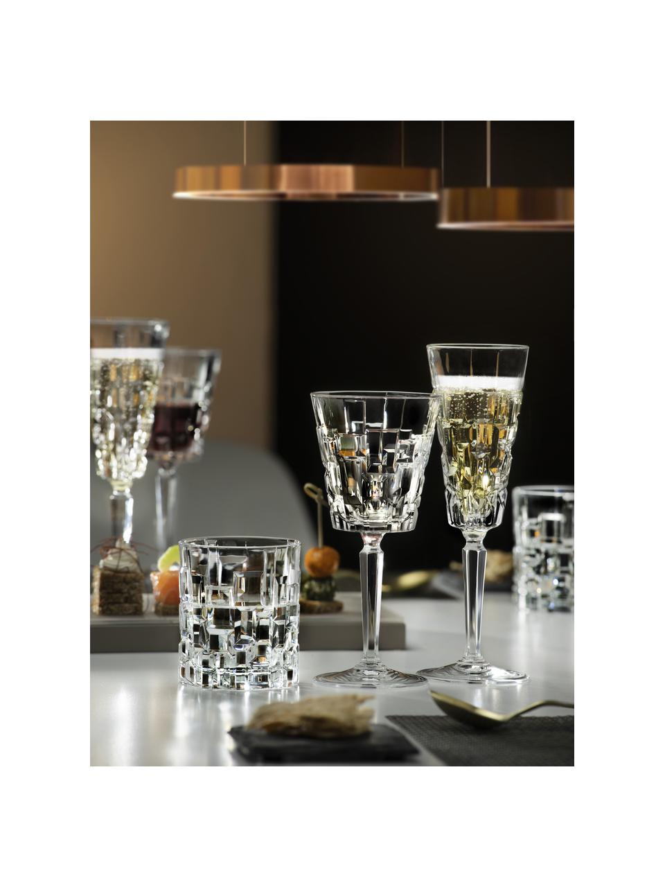 Bicchieri in cristallo con rilievo Etna 6 pz, Cristallo, Trasparente, Ø 8 x Alt. 9 cm, 320 ml
