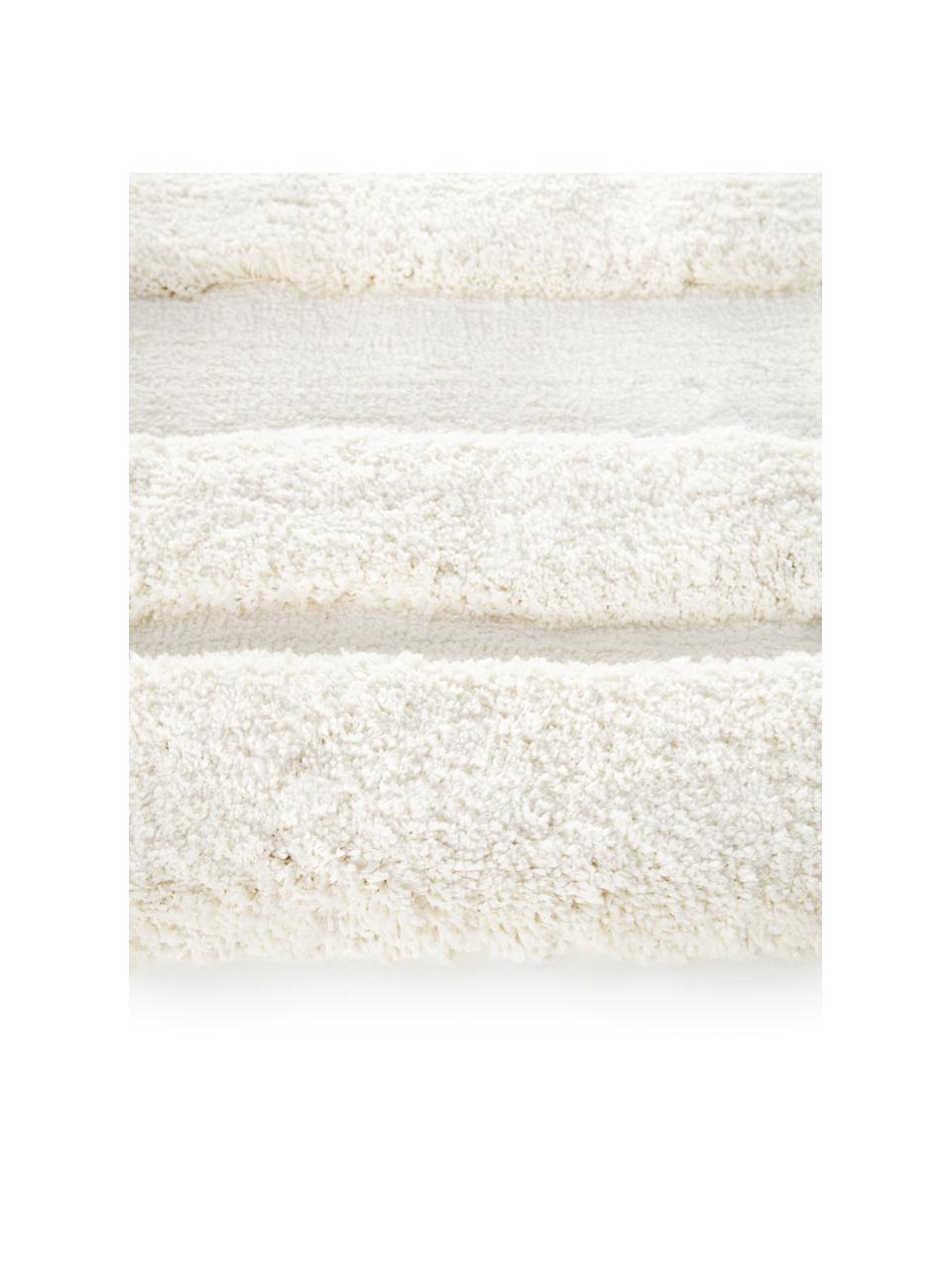 Načechraný koberec s vysokým vlasem a strukturovaným povrchem Genève, Krémově bílá, Š 120 cm, D 180 cm (velikost S)