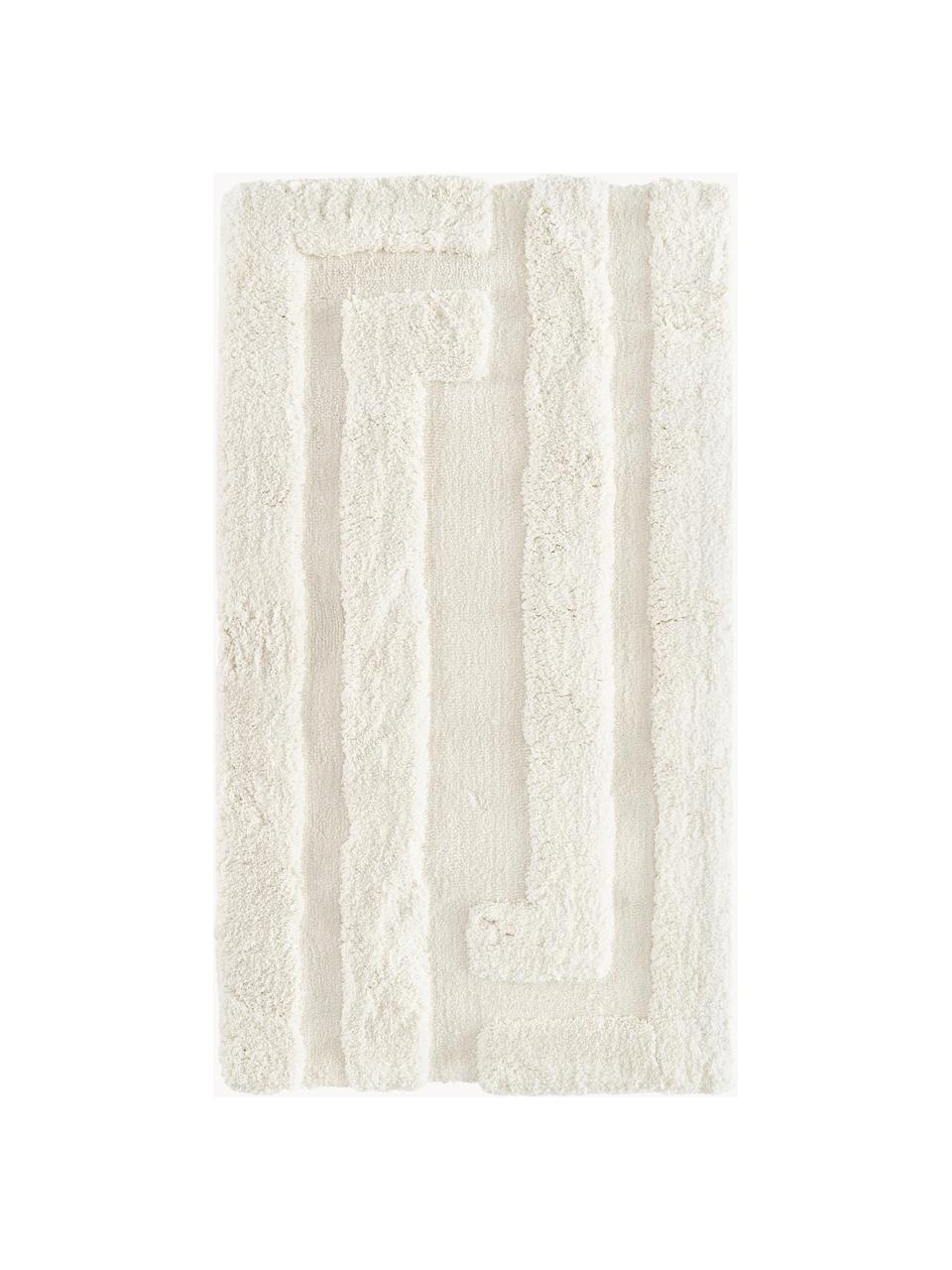 Tapis moelleux à poils longs texturé Genève, Blanc crème, larg. 300 x long. 400 cm (taille XL)