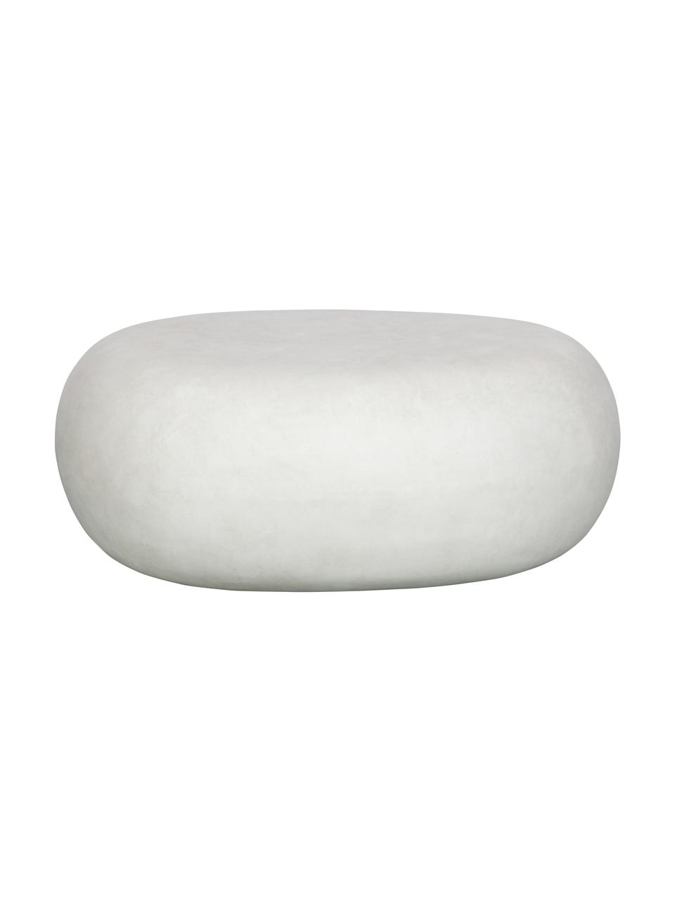 Oválný konferenční stolek Pebble, Vláknitá hlína, Bílá, Š 65 cm, V 31 cm