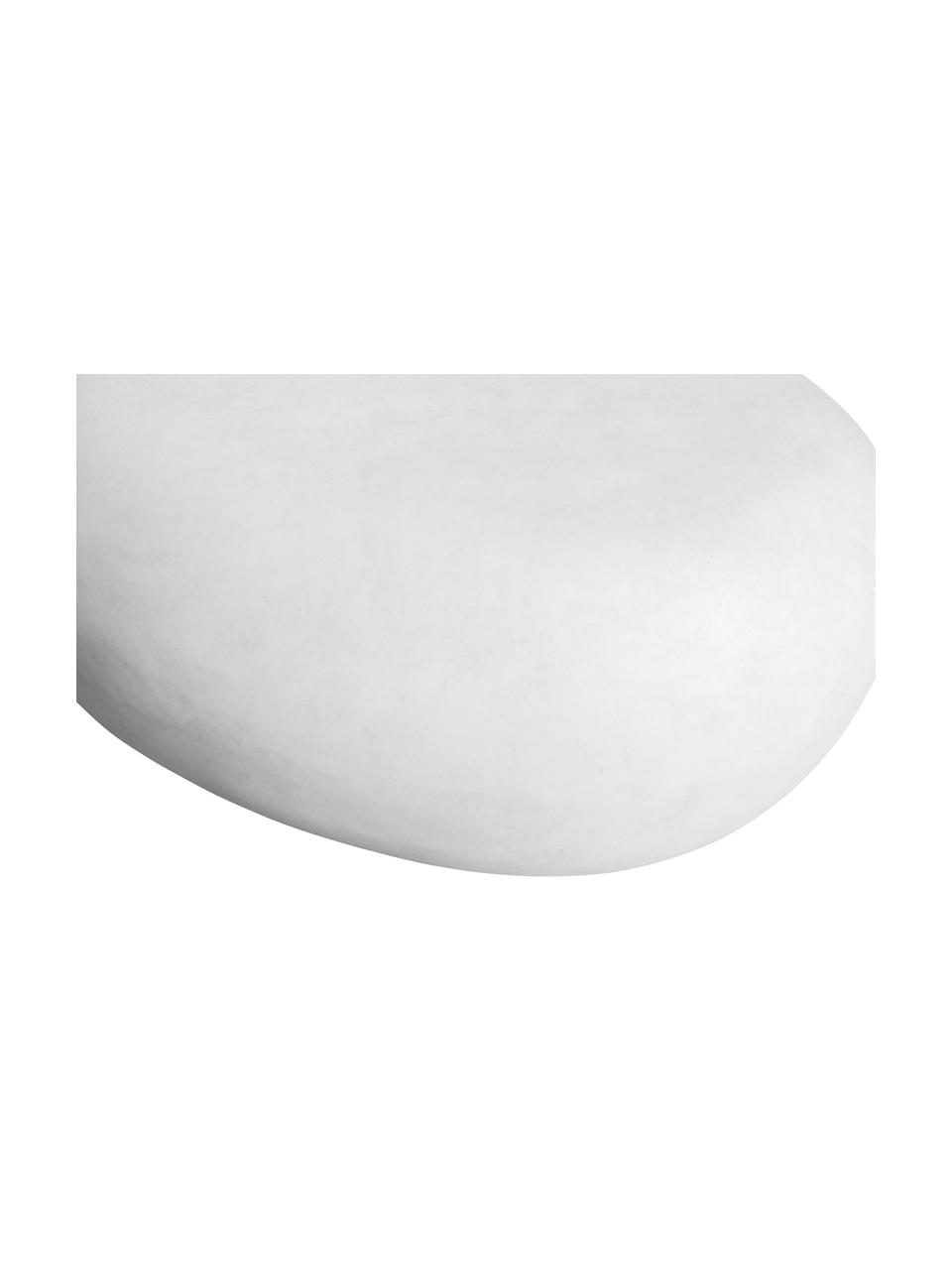 Ovale tuin salontafel Pebble, Vezelcement, Wit, B 65 x H 31 cm