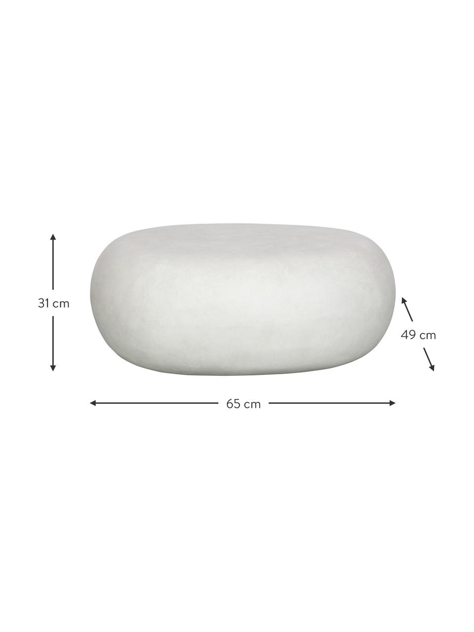 Mesa de centro ovalada para exterior Pebble, Arcilla de fibra, Blanco, An 65 x Al 31 cm