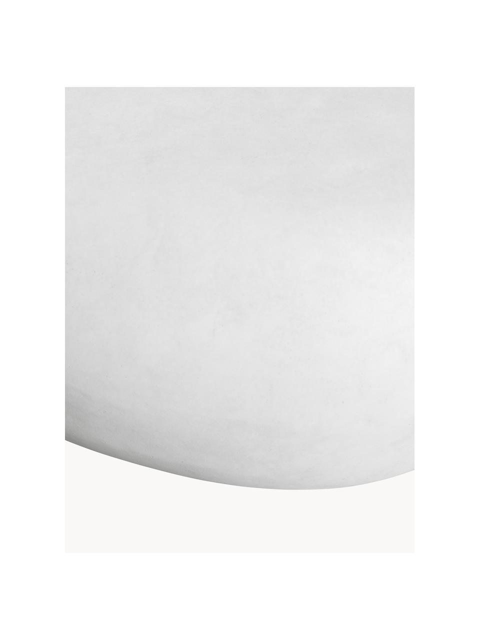 Table basse de jardin ovale Pebble, Argile fibreuse, Blanc look béton, larg. 65 x haut. 31 cm