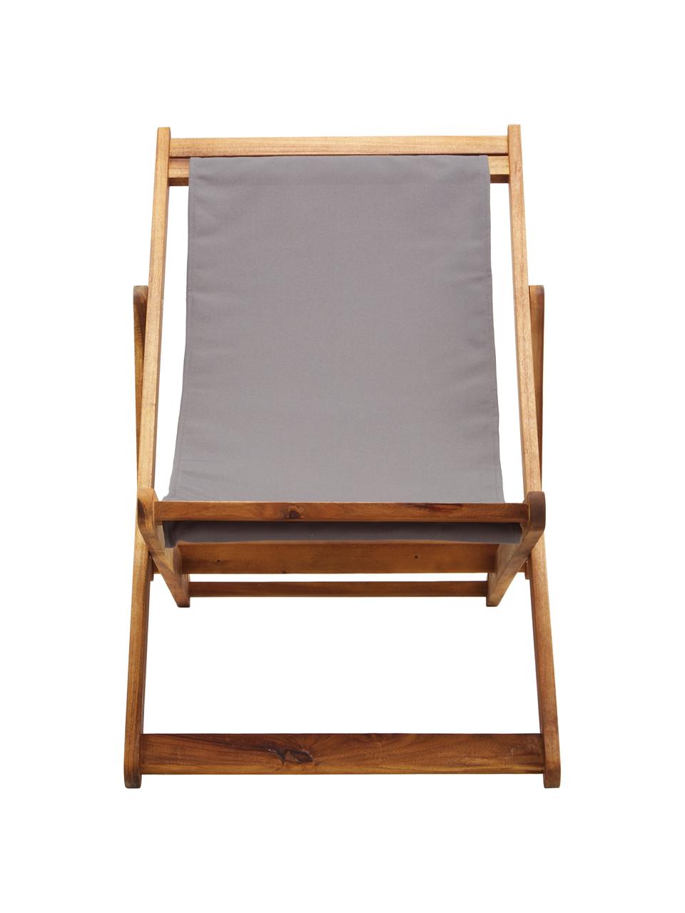 Transat pliable en bois Zoe, Gris, larg. 59 x prof. 91 cm