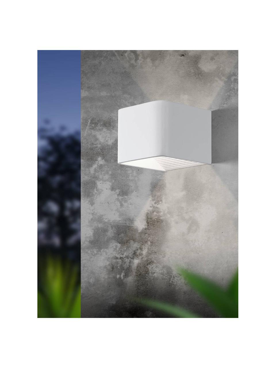 Outdoor LED wandlamp Doninni, Diffuser: kunststof, Wit, B 14 x H 8 cm