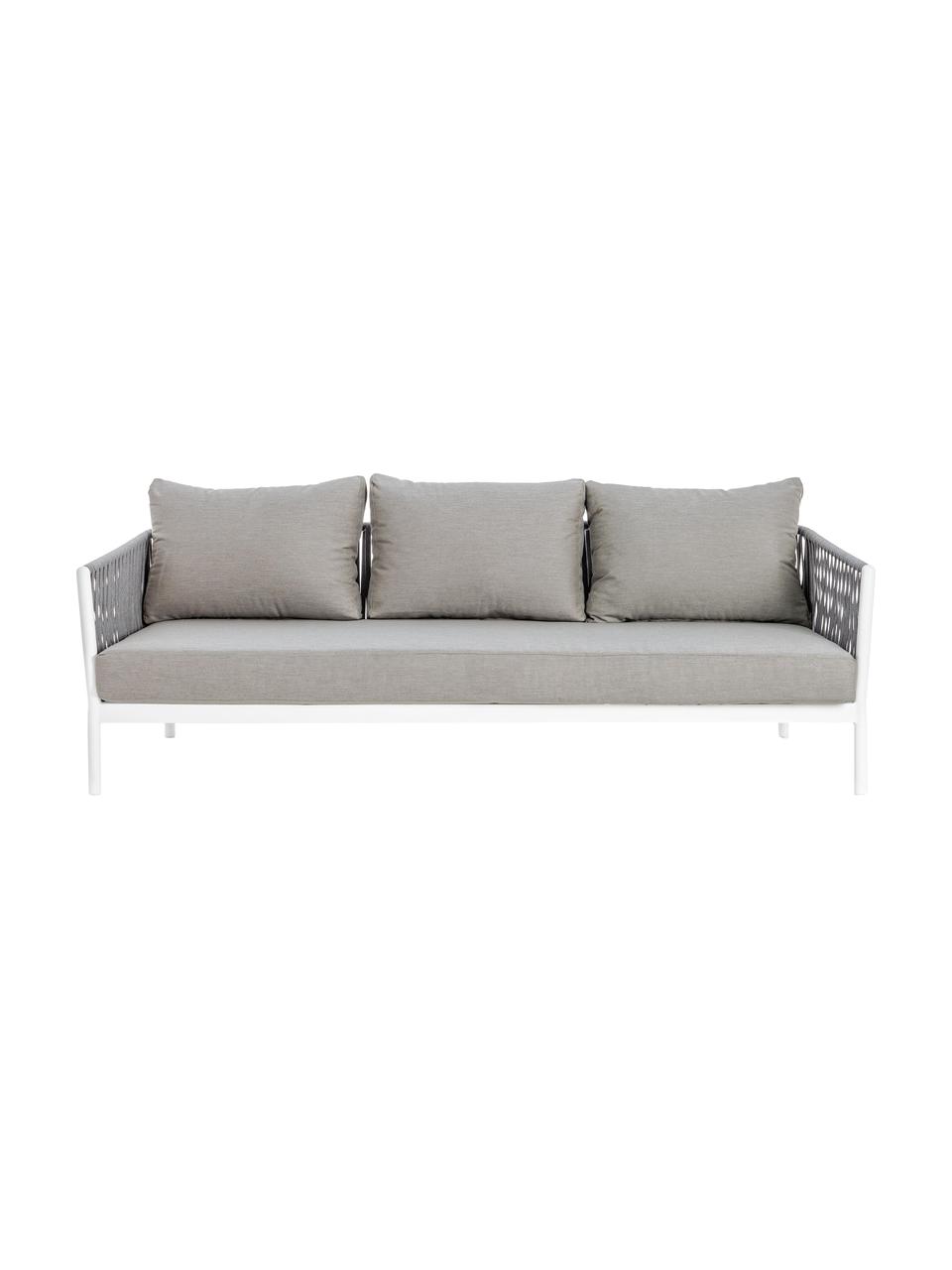 Canapé lounge de jardin Florencia (3 places), Gris, blanc, larg. 220 x prof. 85 cm
