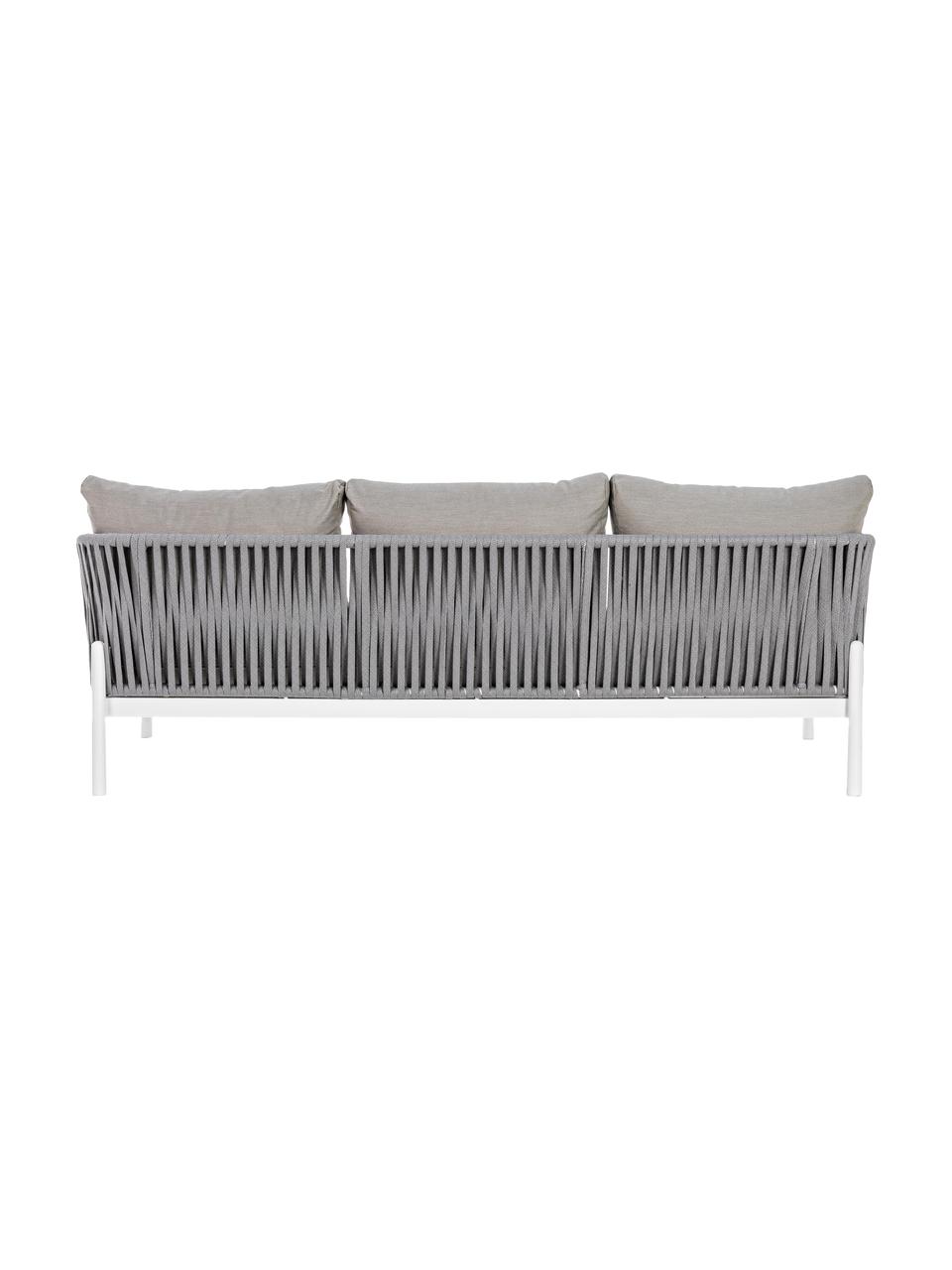 Canapé lounge de jardin Florencia (3 places), Gris, blanc, larg. 220 x prof. 85 cm