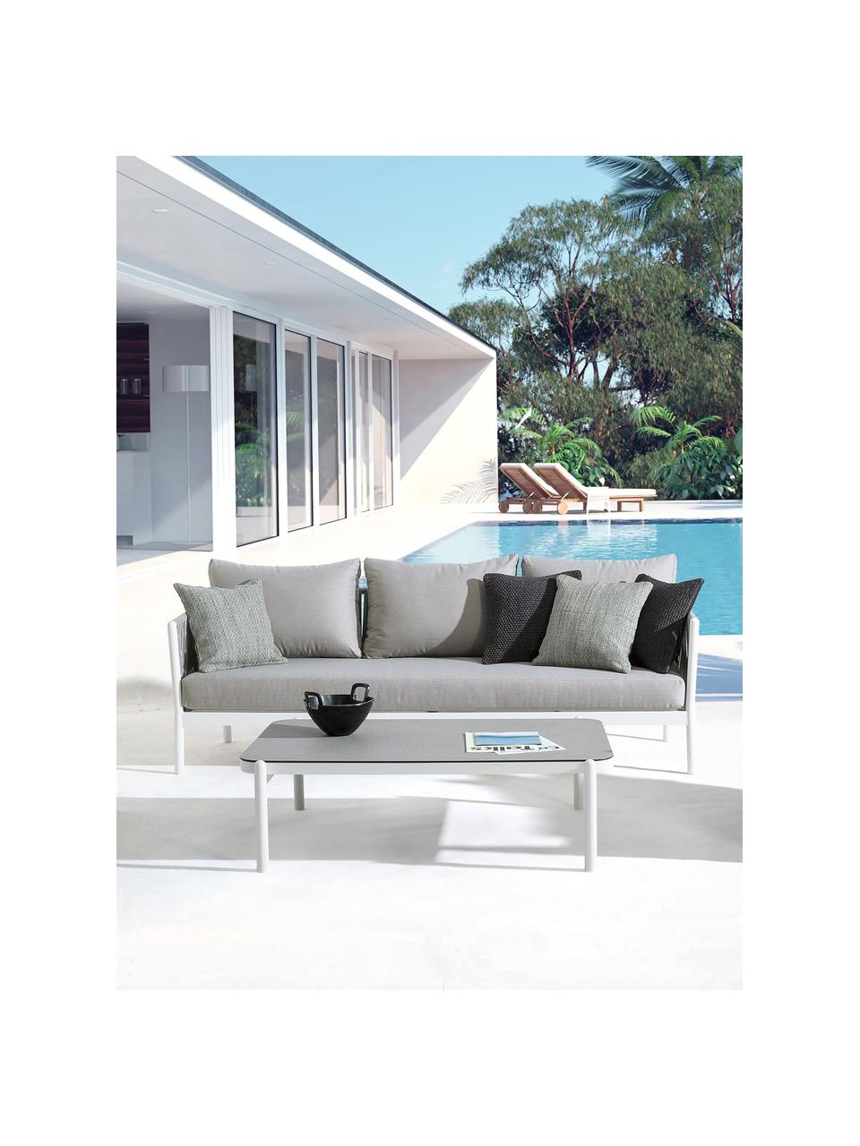 Canapé lounge de jardin Florencia (3 places), Gris, blanc, larg. 220 x prof. 85 cm