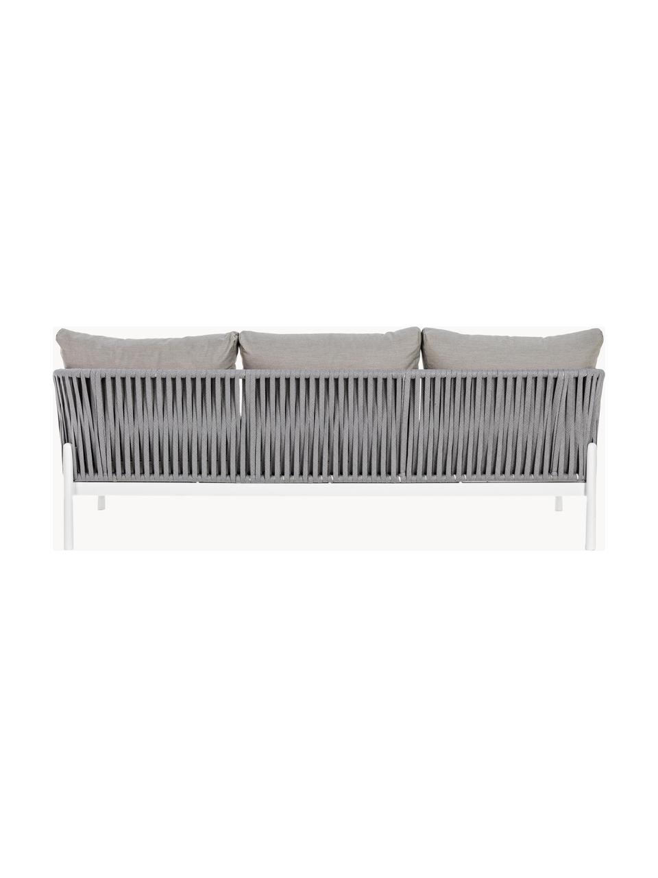 Garten-Loungesofa Florencia (3-Sitzer), Gestell: Aluminium, pulverbeschich, Sitzfläche: Polyester, Webstoff Grau, Weiss, B 220 x T 85 cm