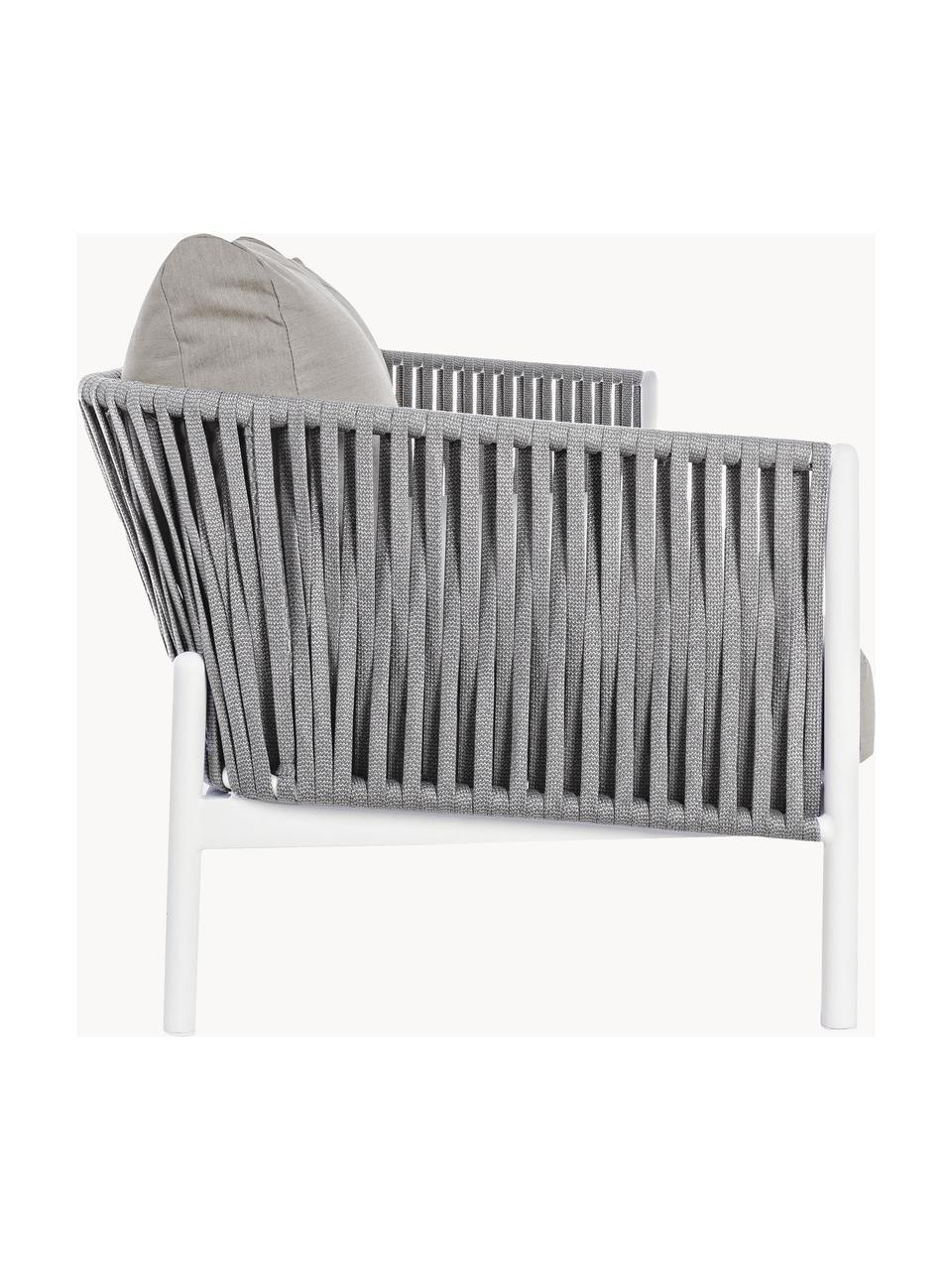 Canapé lounge de jardin Florencia (3 places), Tissu gris, blanc, larg. 220 x prof. 85 cm