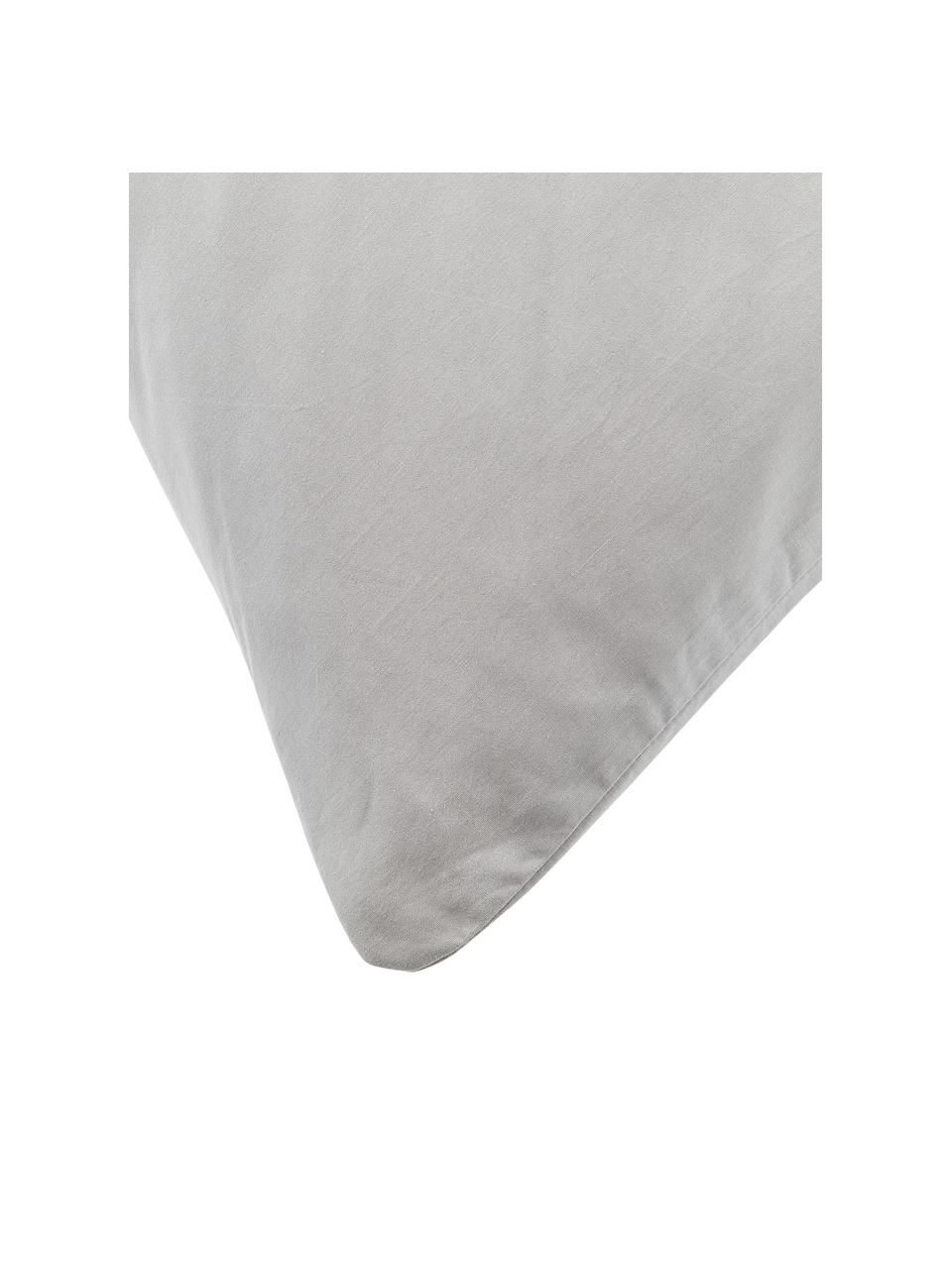 Federa in cotone percalle grigio con trapuntatura origami Bordy, Grigio, Larg. 50 x Lung. 80 cm
