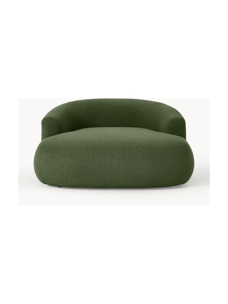 Fauteuil lounge bouclé XL Sofia, Bouclé vert foncé, larg. 140 x prof. 140 cm